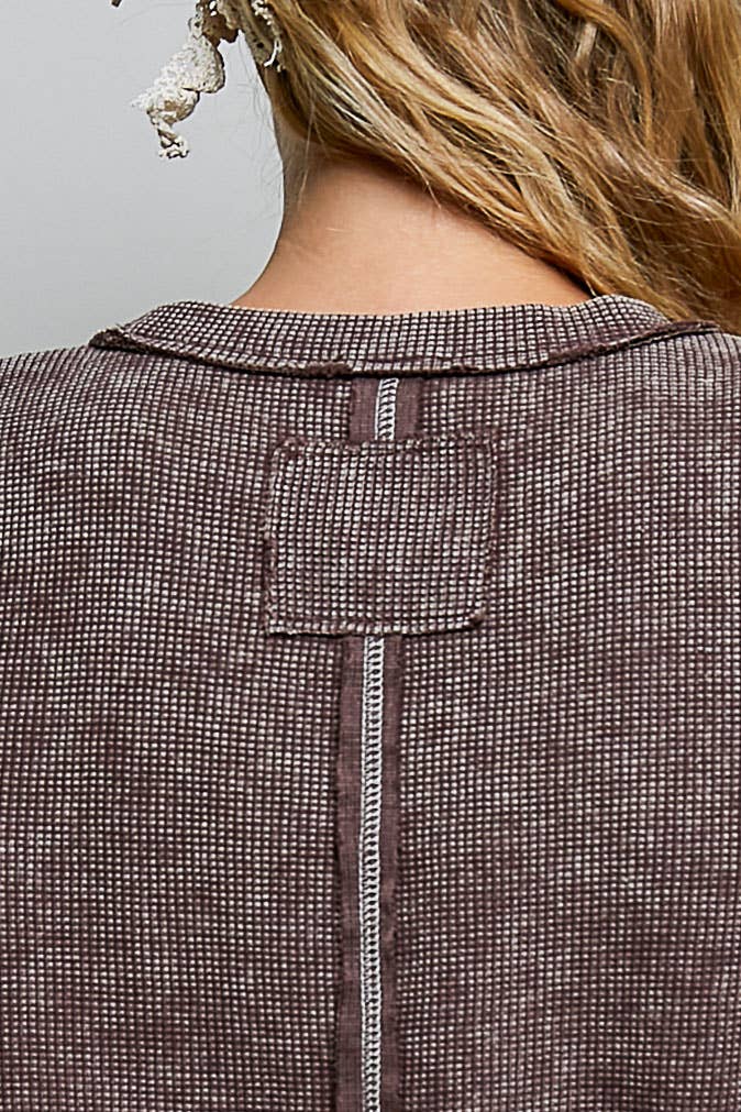 Studded Peace Sign Long Sleeve Thermal Top-Tops-Pol Clothing-Stuffology - Where Vintage Meets Modern, A Boutique for Real Women in Crosbyton, TX