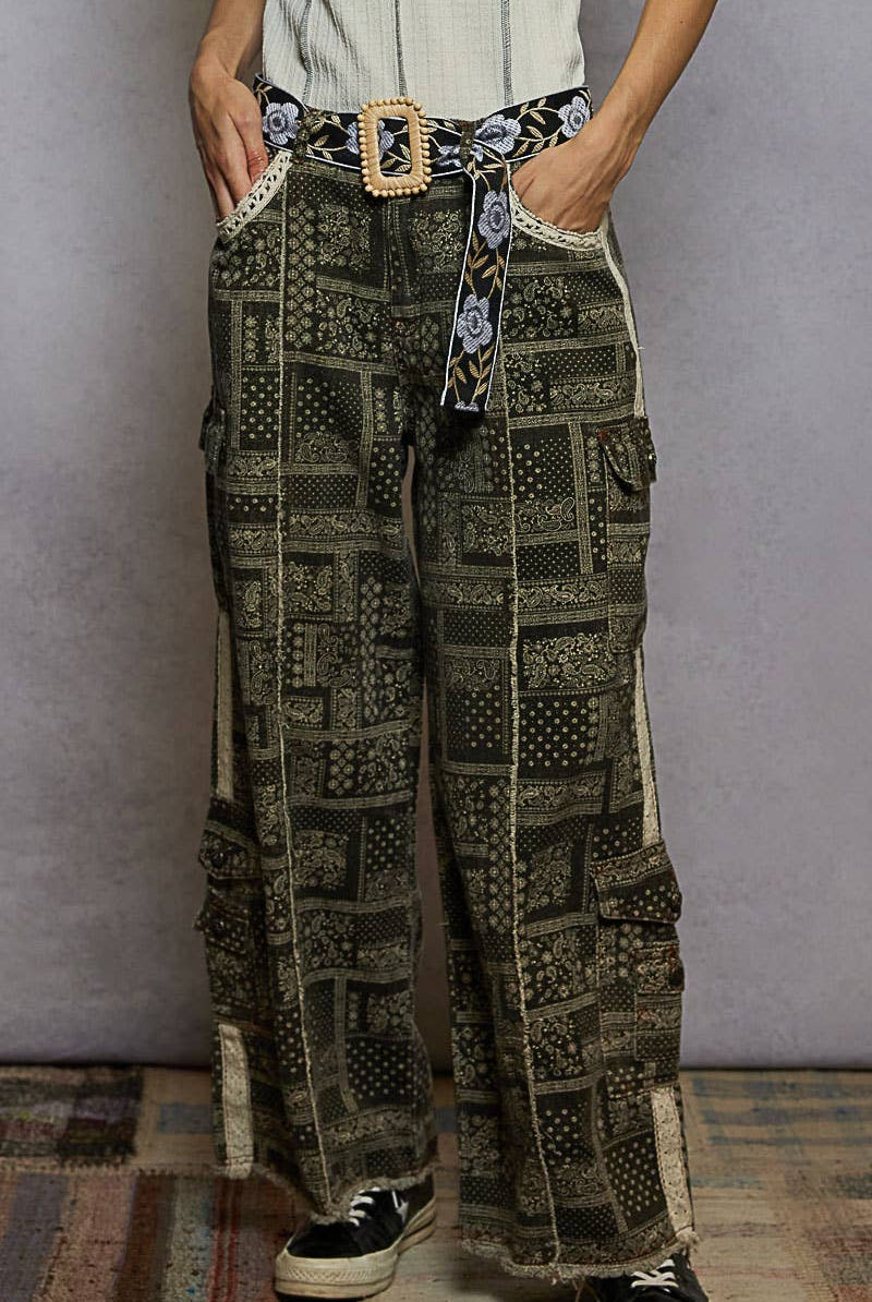 Floral Print Square Buckle Belt-BELT-Pol Clothing-Stuffology - Where Vintage Meets Modern, A Boutique for Real Women in Crosbyton, TX