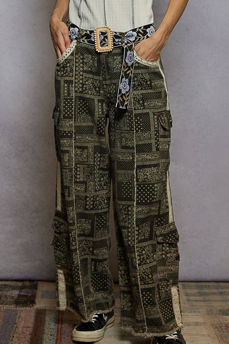 Floral Print Square Buckle Belt-BELT-Pol Clothing-Stuffology - Where Vintage Meets Modern, A Boutique for Real Women in Crosbyton, TX