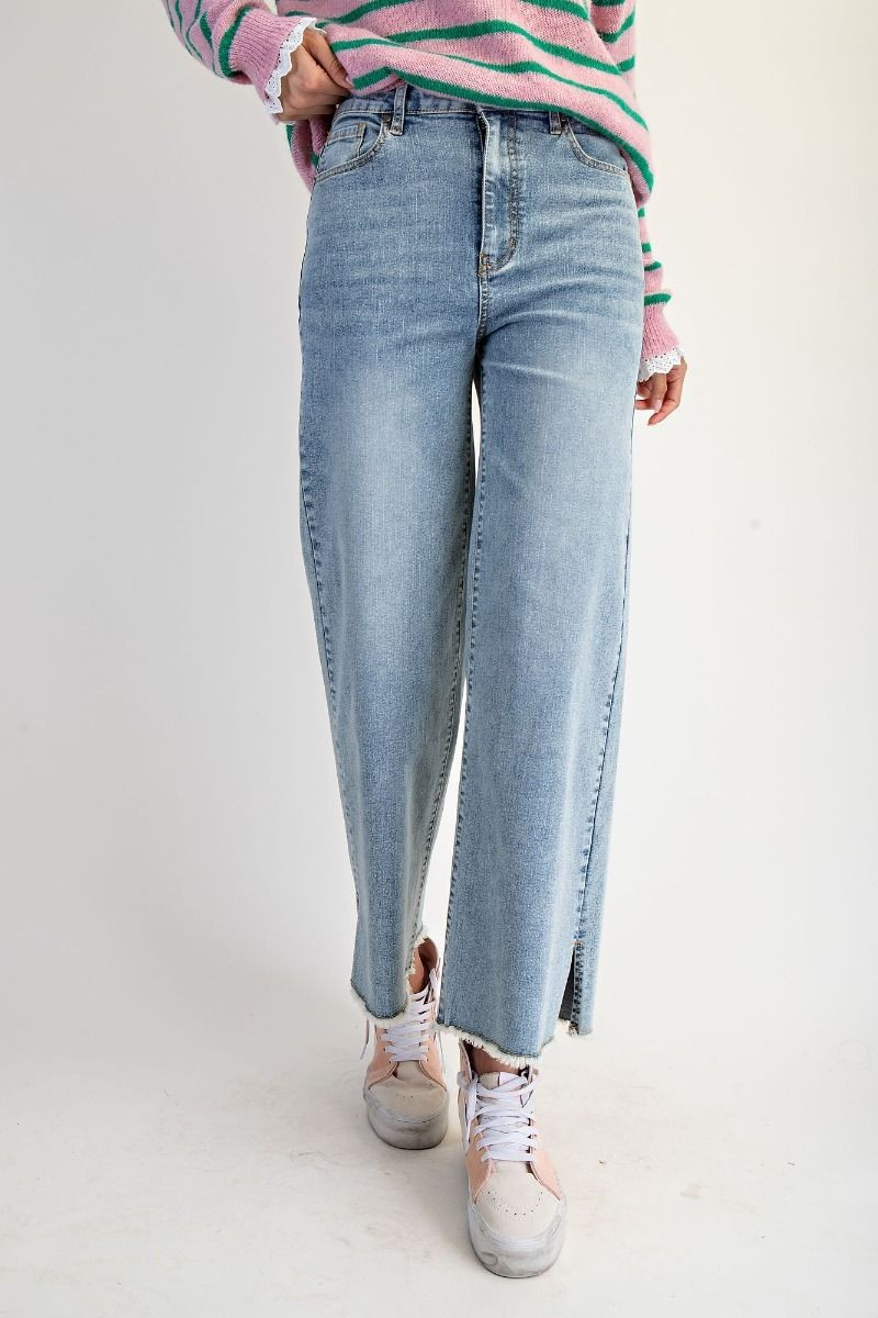 Easel Vintage Denim Wide-Leg Jeans-Jeans-Easel-Stuffology - Where Vintage Meets Modern, A Boutique for Real Women in Crosbyton, TX