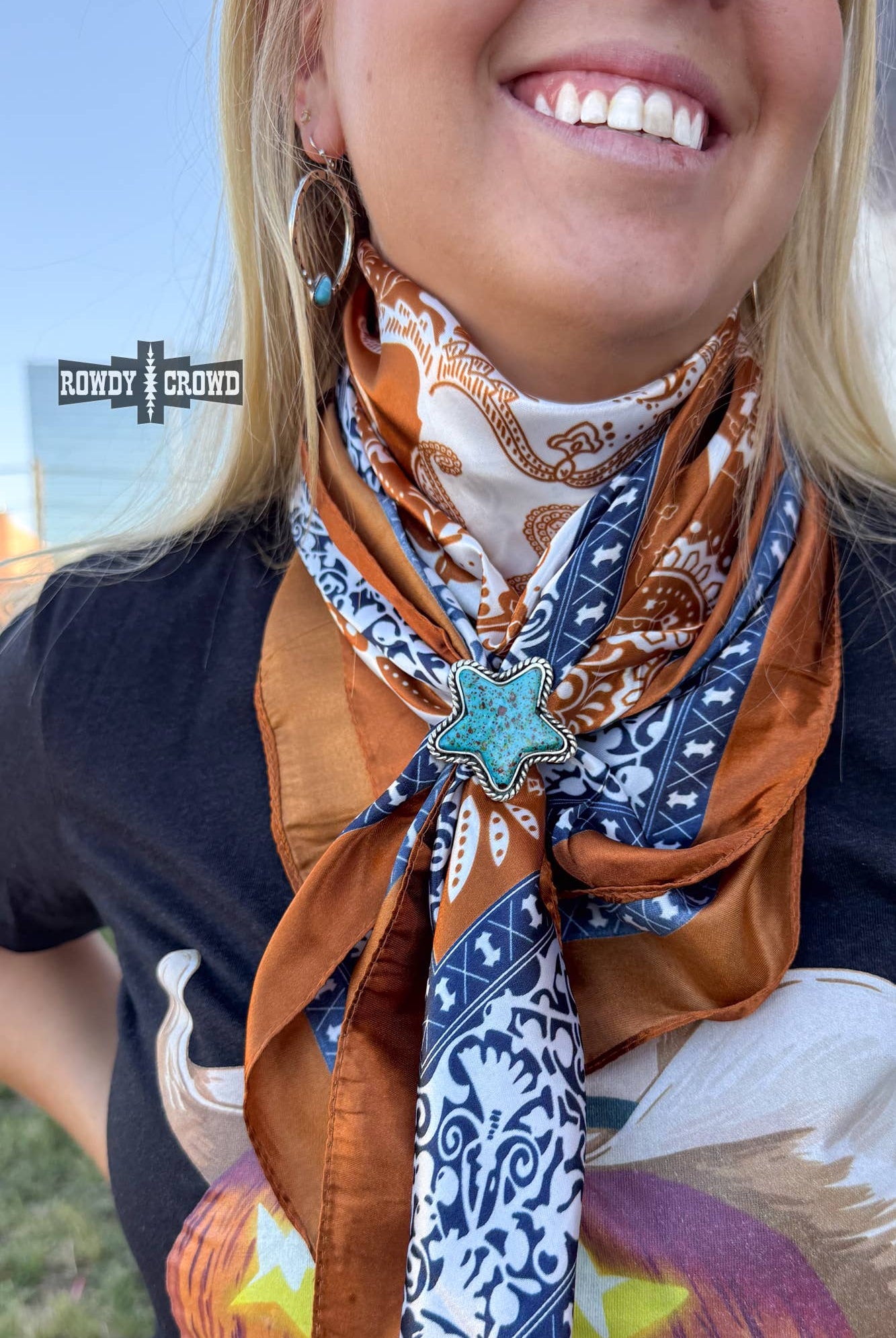 Turquoise Clay Star Wild Rag Slide-Jewelry-Stuffology Boutique-Stuffology - Where Vintage Meets Modern, A Boutique for Real Women in Crosbyton, TX