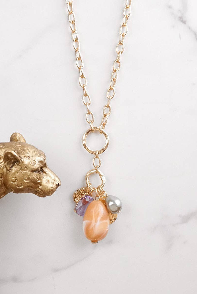Desert Bloom – Long Cluster Charm Necklace-Necklaces-PennyLine inc-Stuffology - Where Vintage Meets Modern, A Boutique for Real Women in Crosbyton, TX