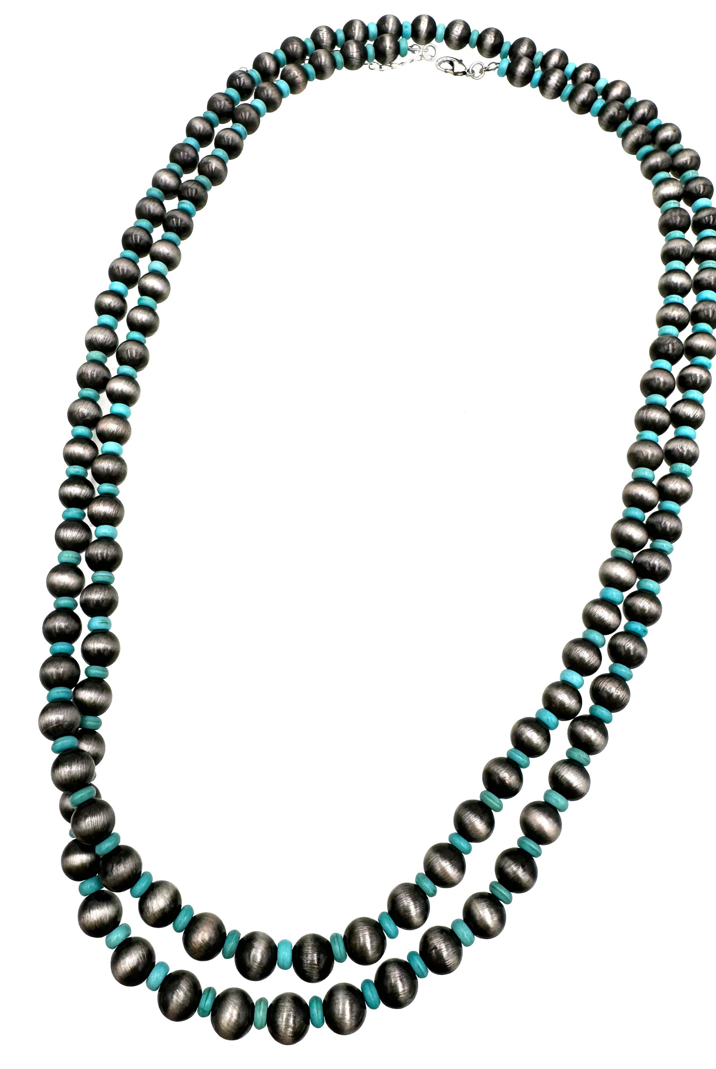 Navajo Large Beads Versatile Long 60 inch Necklace-Necklaces-Lunar Deer-Stuffology - Where Vintage Meets Modern, A Boutique for Real Women in Crosbyton, TX