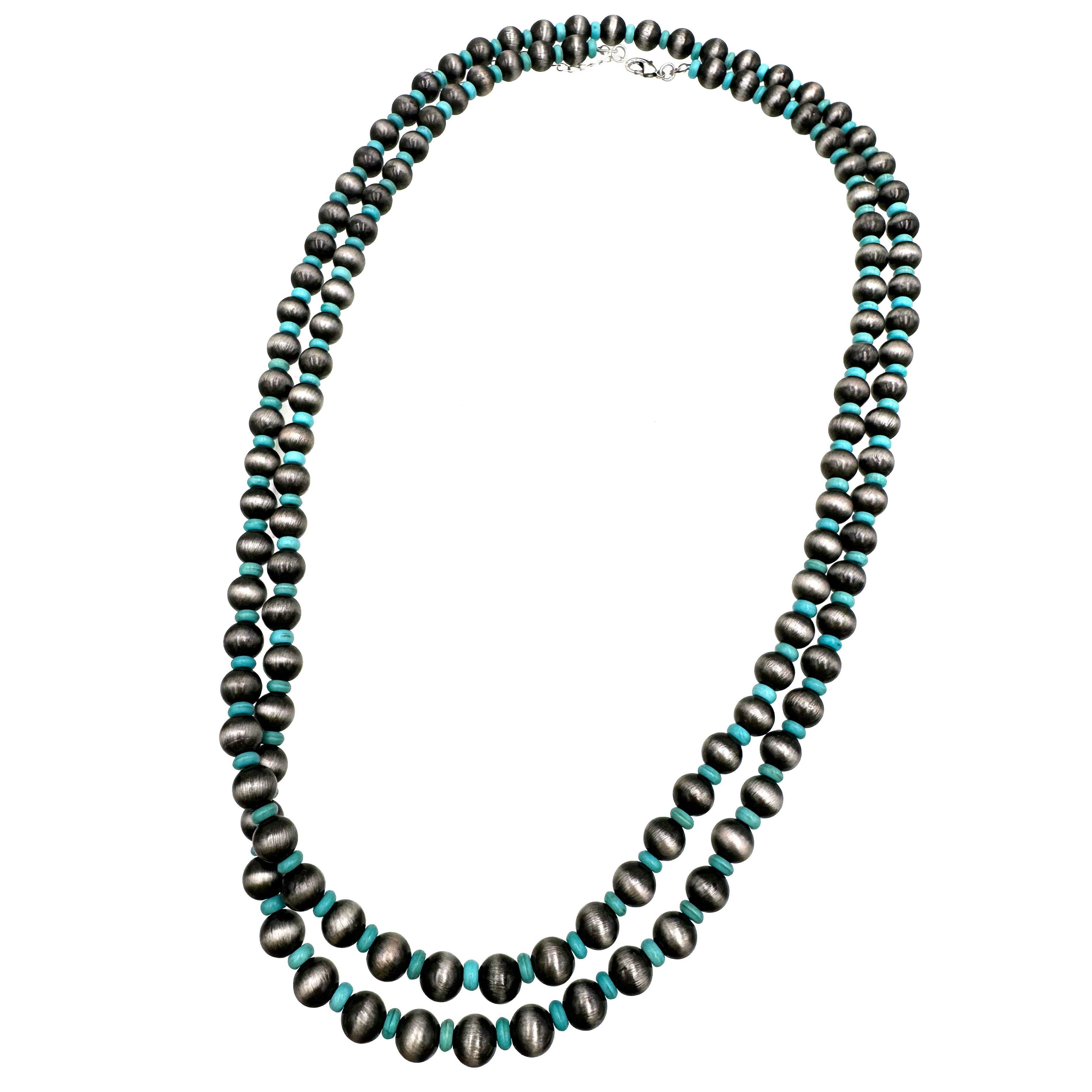 Navajo Large Beads Versatile Long 60 inch Necklace-Necklaces-Lunar Deer-Stuffology - Where Vintage Meets Modern, A Boutique for Real Women in Crosbyton, TX