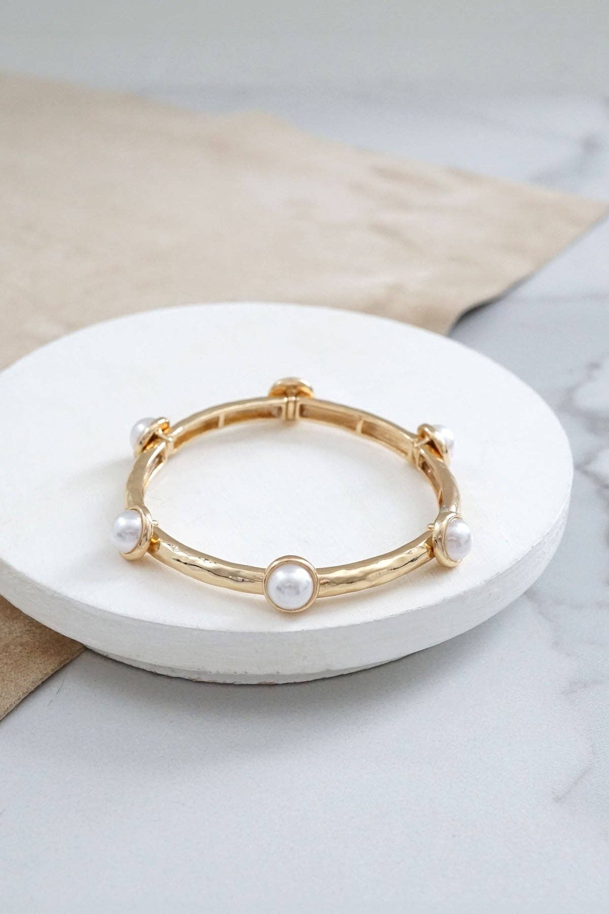 Jeweled Golden Bangle with semi precious stone dots-Bracelets-PennyLine inc-Stuffology - Where Vintage Meets Modern, A Boutique for Real Women in Crosbyton, TX