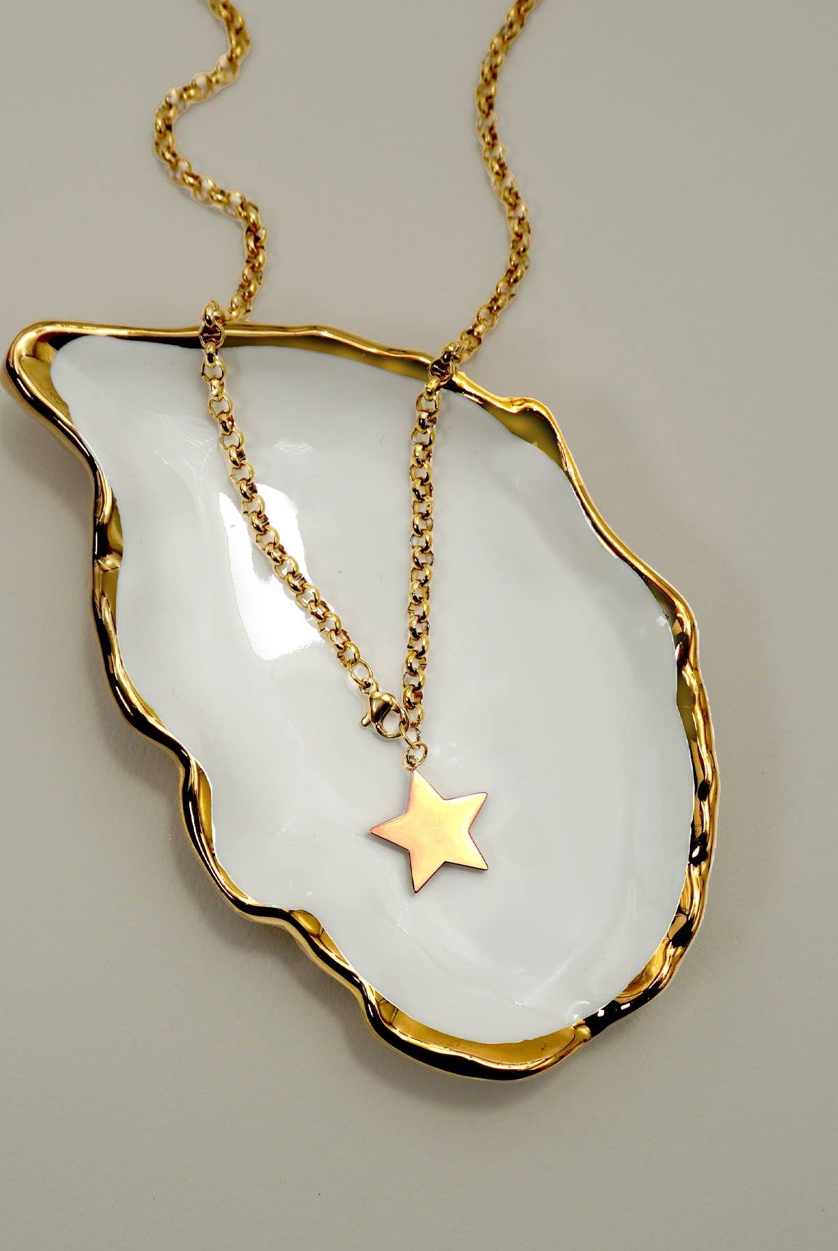 18K STAINLESS STEEL TARNISH FREE STAR NECKLACE | 40NK9667-Necklaces-JOSSLYN by wall to wall-Stuffology - Where Vintage Meets Modern, A Boutique for Real Women in Crosbyton, TX