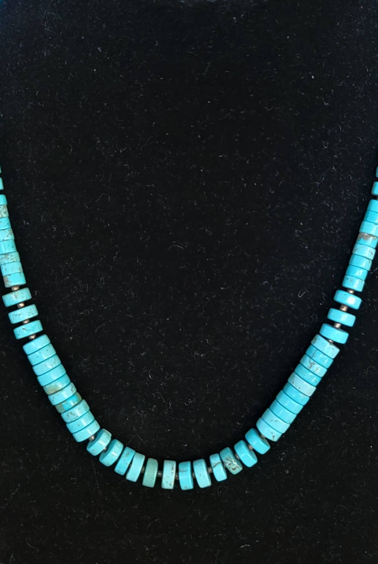 Turquoise Heishi graduated necklace with Seashell Heishi-Horse Spirit Studio-Stuffology - Where Vintage Meets Modern, A Boutique for Real Women in Crosbyton, TX