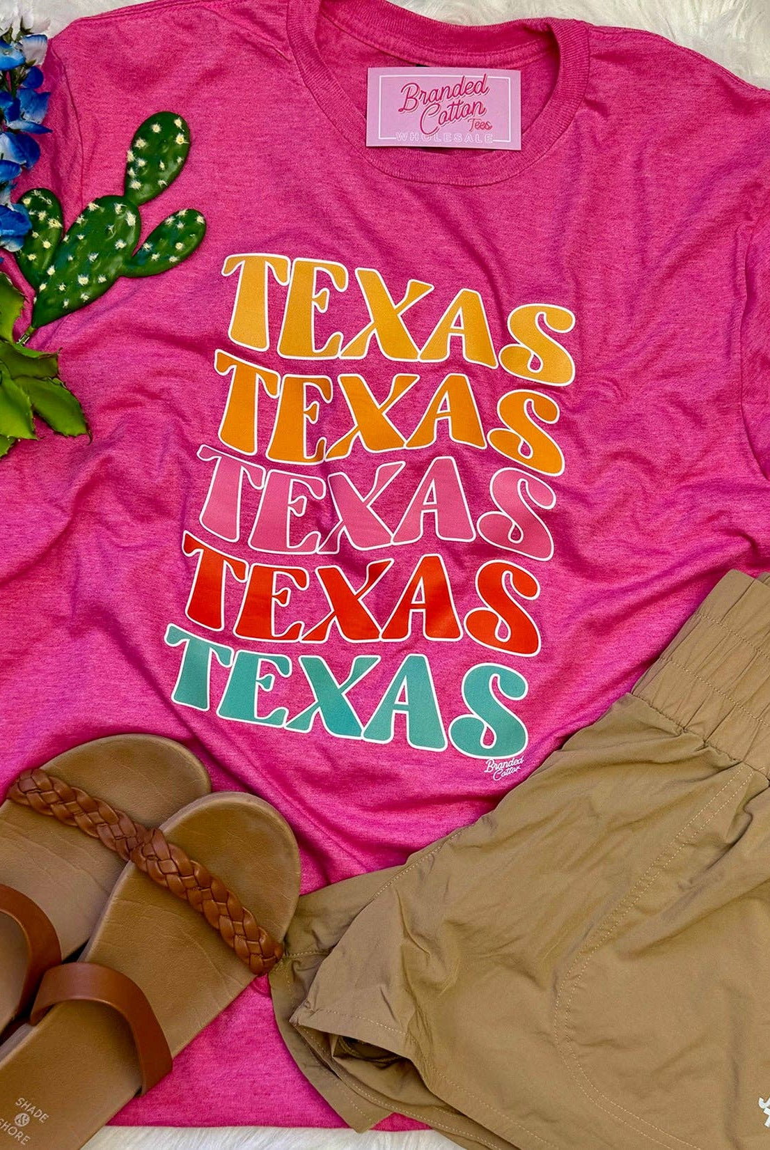 Retro Stacked Texas Tee-Graphic Tees-Branded Cotton-Stuffology - Where Vintage Meets Modern, A Boutique for Real Women in Crosbyton, TX