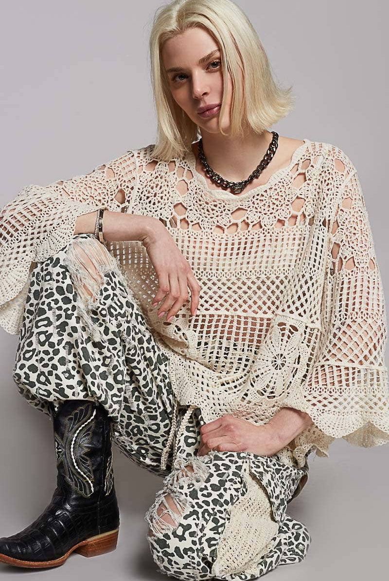 POL Clothing Crochet Cardigan Top-Top-Pol Clothing-Stuffology - Where Vintage Meets Modern, A Boutique for Real Women in Crosbyton, TX