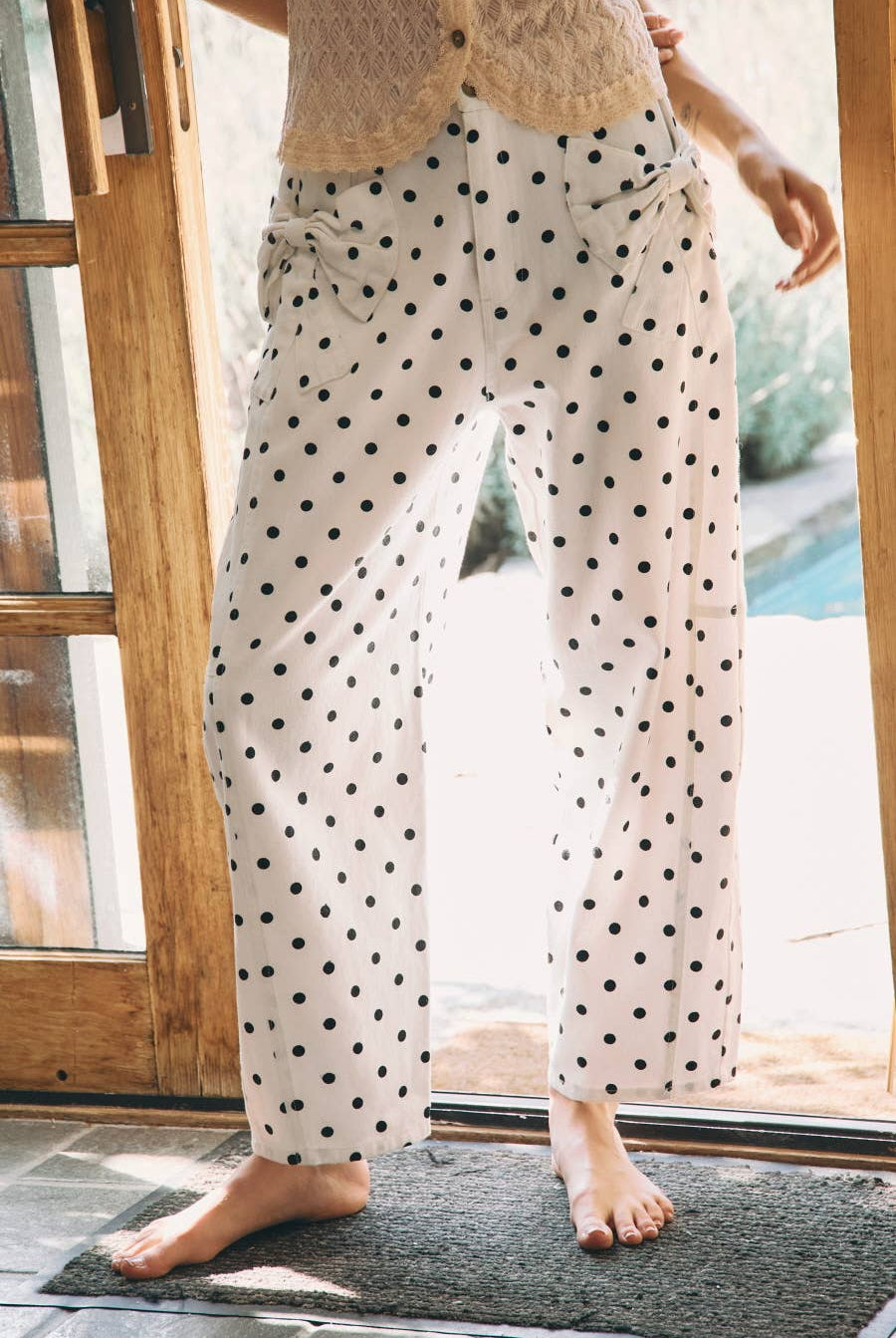 High-rise Printed Black Polka Dot Denim Pants-Jeans-Oddi-Stuffology - Where Vintage Meets Modern, A Boutique for Real Women in Crosbyton, TX