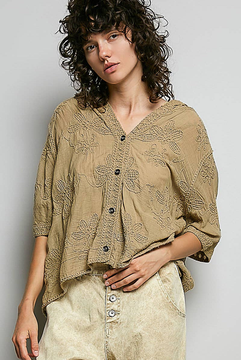 POL Clothing Lightweight Floral Crochet Hoodie Top-Crochet Top-Pol Clothing-Stuffology - Where Vintage Meets Modern, A Boutique for Real Women in Crosbyton, TX