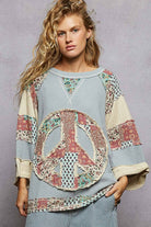 POL Clothing - Peace Sign Top-Pullover Top-Pol Clothing-Stuffology - Where Vintage Meets Modern, A Boutique for Real Women in Crosbyton, TX