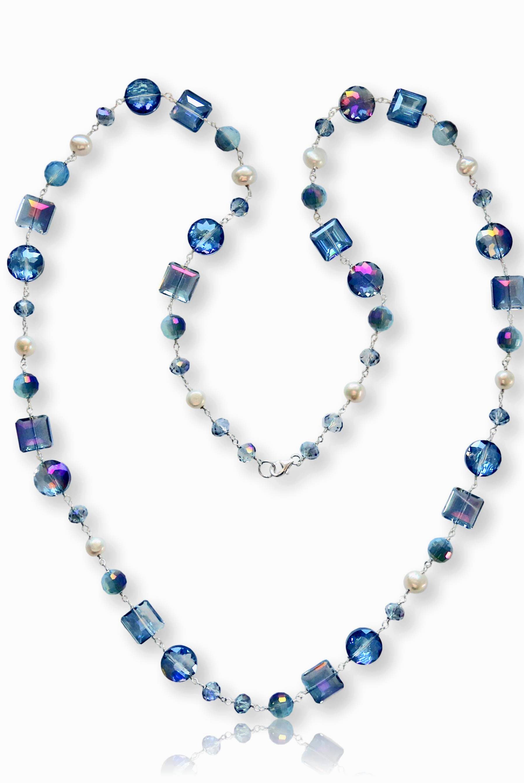 Crystal and Pearl Necklace-IST Jewelry-Stuffology - Where Vintage Meets Modern, A Boutique for Real Women in Crosbyton, TX