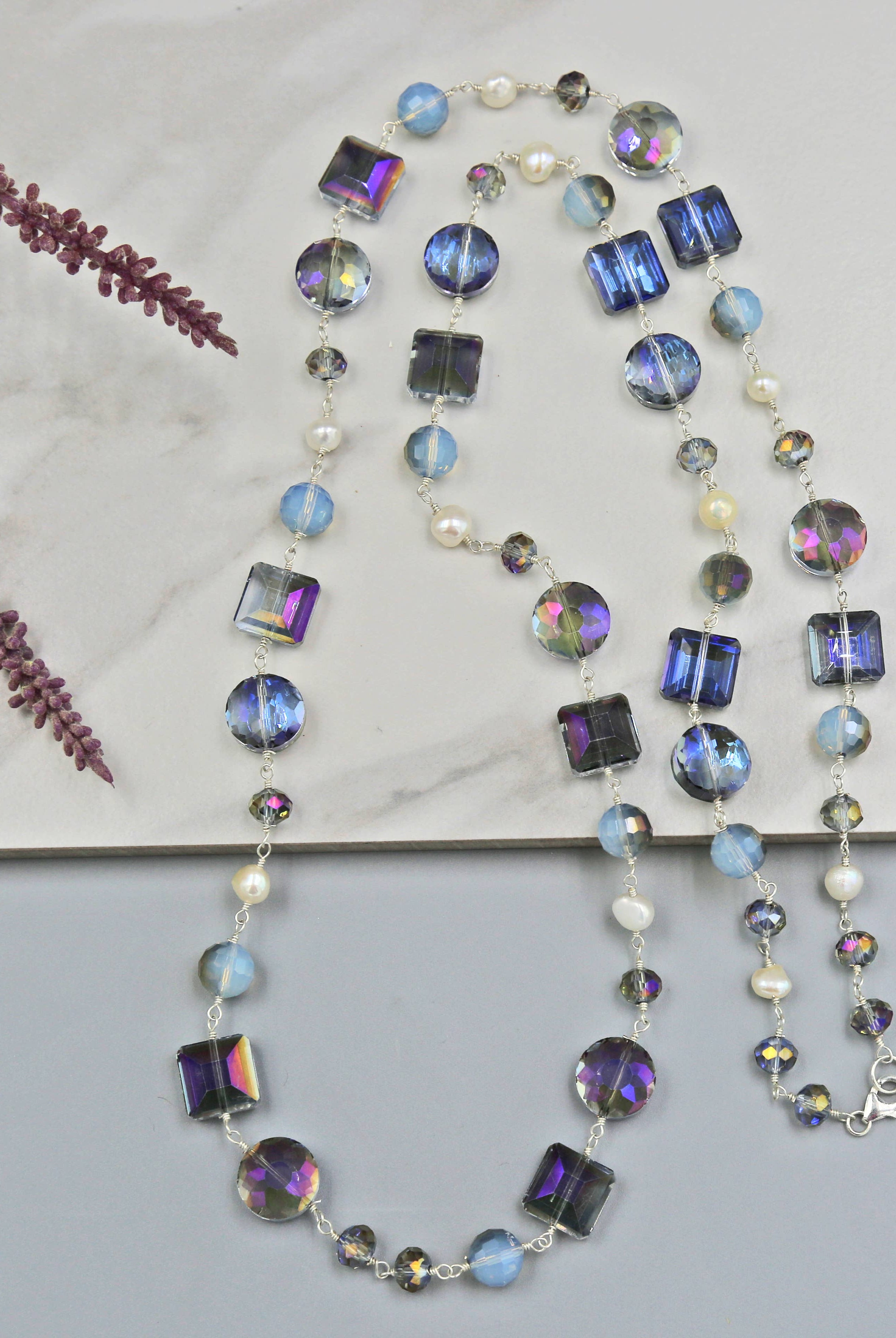 Crystal and Pearl Necklace-IST Jewelry-Stuffology - Where Vintage Meets Modern, A Boutique for Real Women in Crosbyton, TX