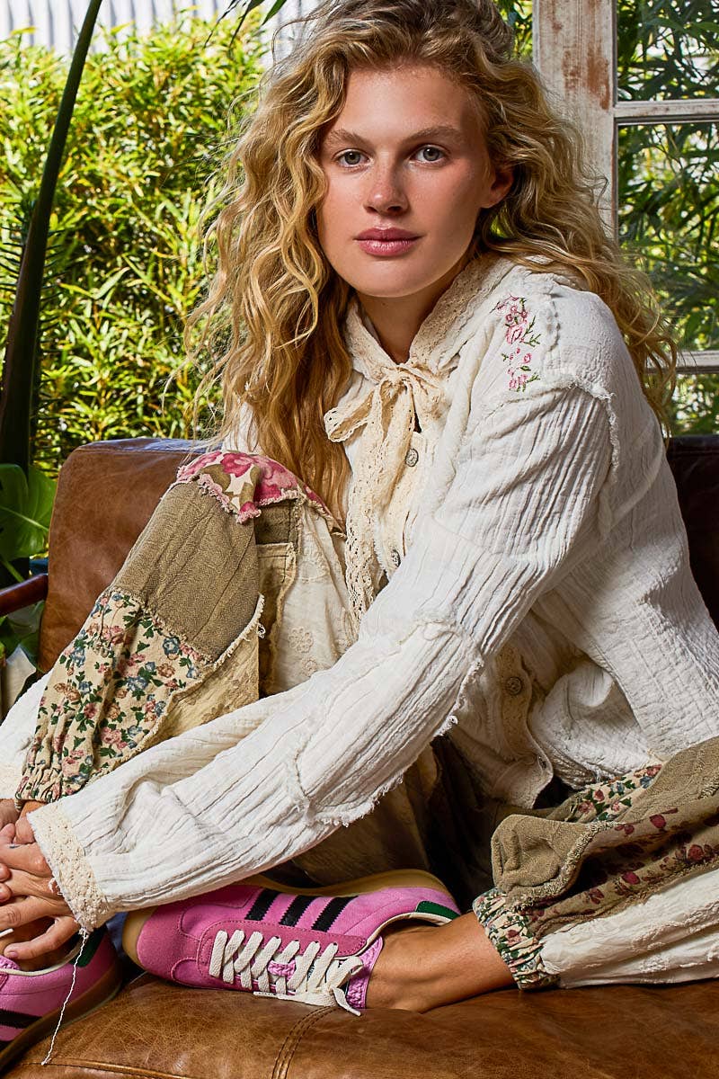 Vintage Wash Double Gauze Hoodie Jacket-Hoodie-Pol Clothing-Stuffology - Where Vintage Meets Modern, A Boutique for Real Women in Crosbyton, TX