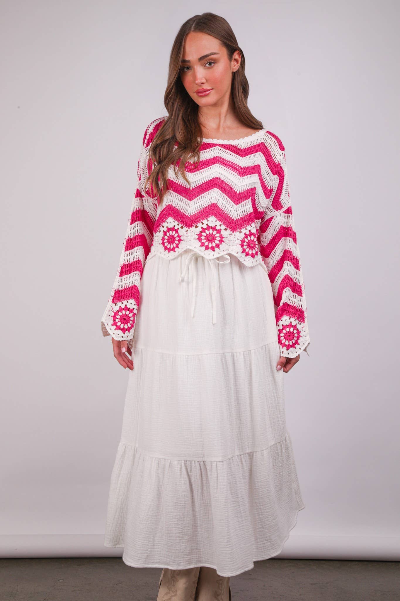 Elastic Waist Tiered Maxi Skirt-Skirts-VERY J-Stuffology - Where Vintage Meets Modern, A Boutique for Real Women in Crosbyton, TX
