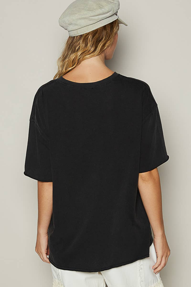 POL Clothing Vintage Washed Round Neck Short Sleeve Basic Solid Top / Tee-TOP-Pol Clothing-Stuffology - Where Vintage Meets Modern, A Boutique for Real Women in Crosbyton, TX