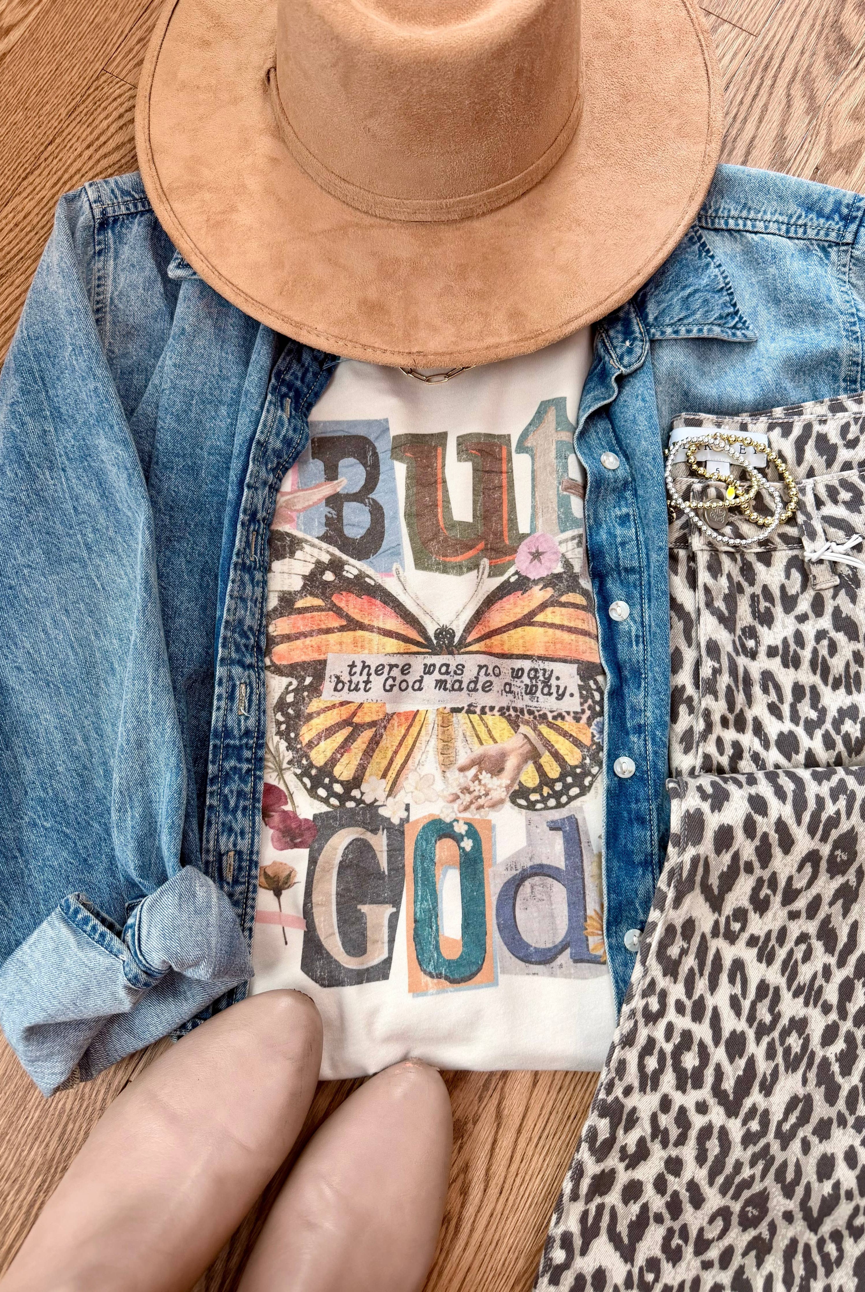 Boho Butterfly God Graphic Tee-Willow Poppy-Stuffology - Where Vintage Meets Modern, A Boutique for Real Women in Crosbyton, TX