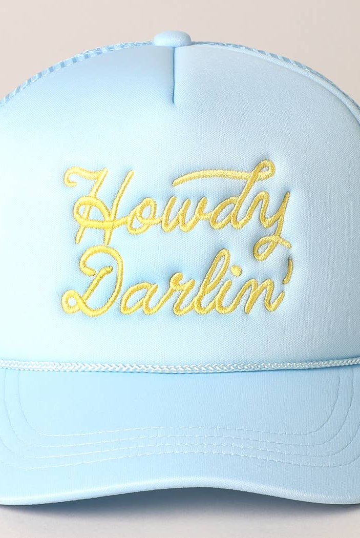 Howdy Darlin' Embroidered Mesh Back Trucker Cap | Stuffology Boutique-Hats-Fashion City-Stuffology - Where Vintage Meets Modern, A Boutique for Real Women in Crosbyton, TX