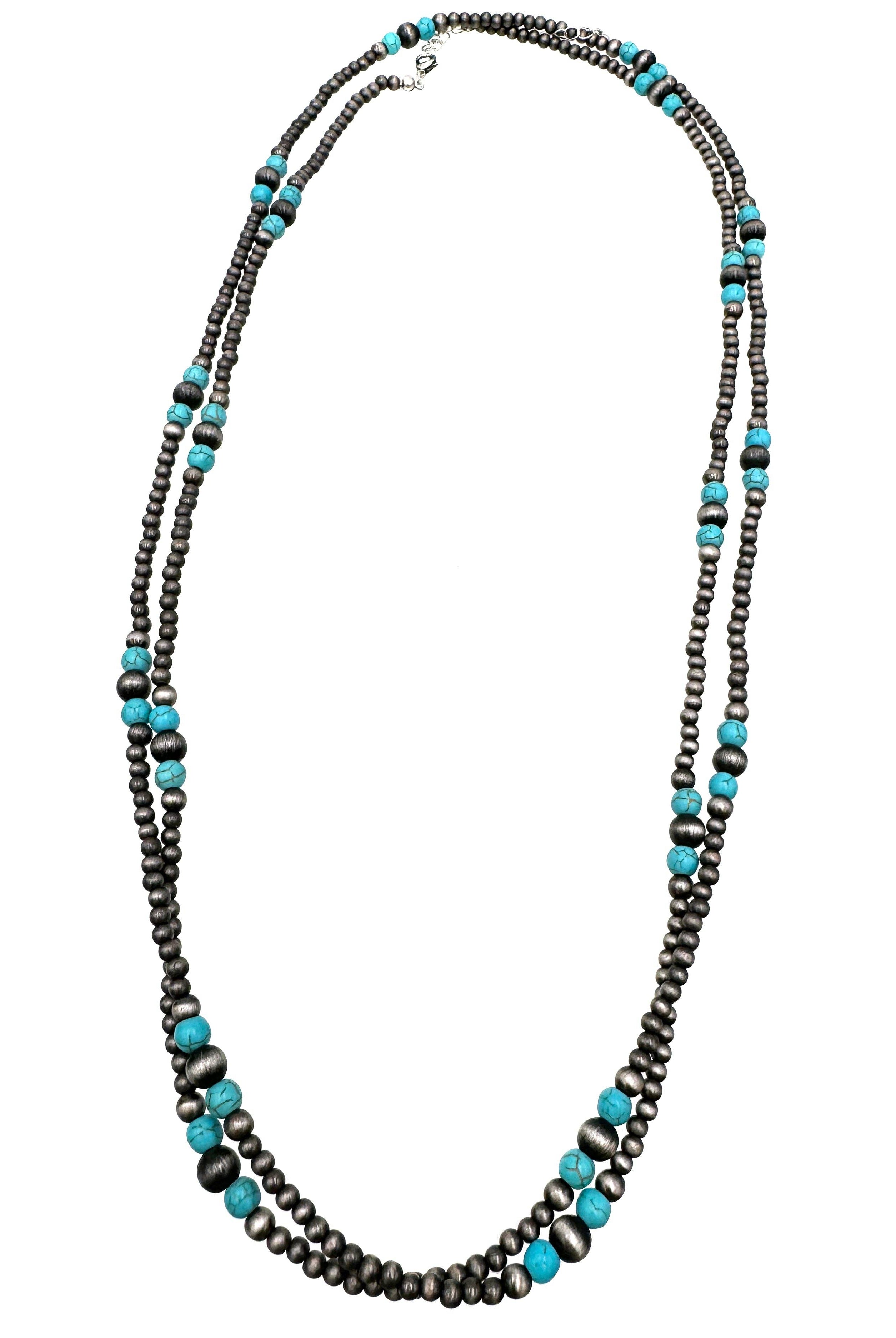 Navajo Beads Versatile Long 60 inch Necklace-Necklaces-Lunar Deer-Stuffology - Where Vintage Meets Modern, A Boutique for Real Women in Crosbyton, TX