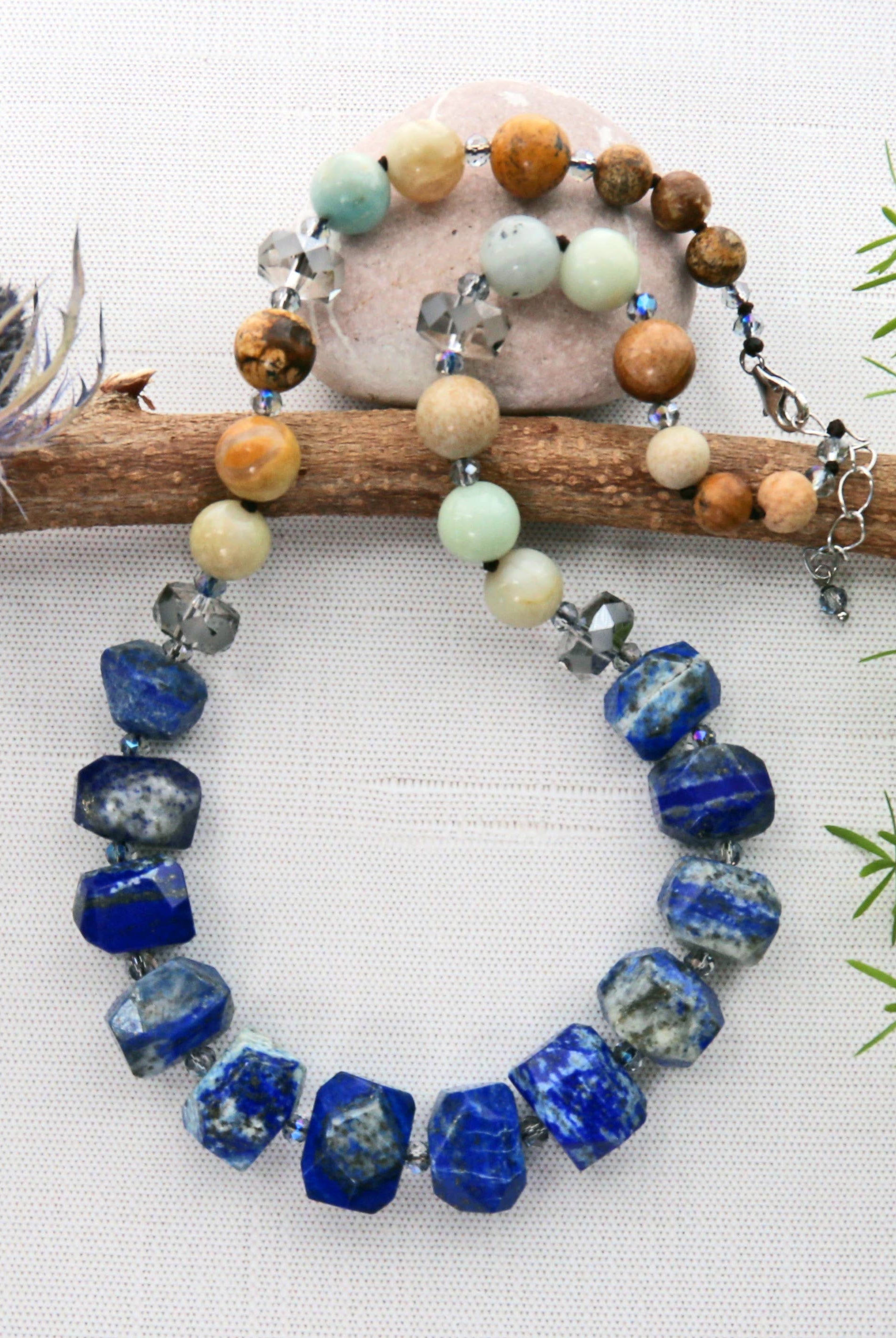Lapis Lazuli Nugget Mixed Stone Necklace-IST Jewelry-Stuffology - Where Vintage Meets Modern, A Boutique for Real Women in Crosbyton, TX