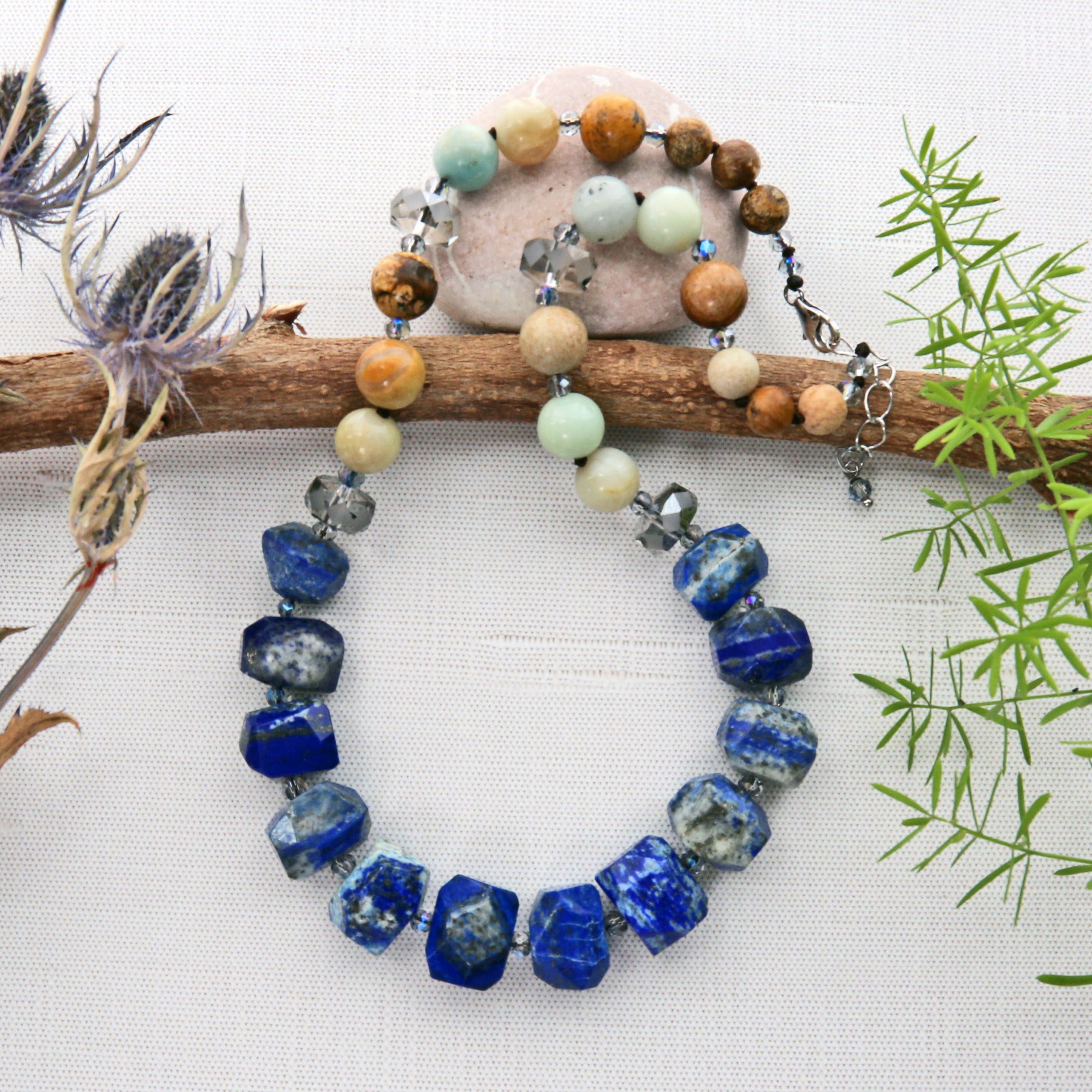 Lapis Lazuli Nugget Mixed Stone Necklace-IST Jewelry-Stuffology - Where Vintage Meets Modern, A Boutique for Real Women in Crosbyton, TX