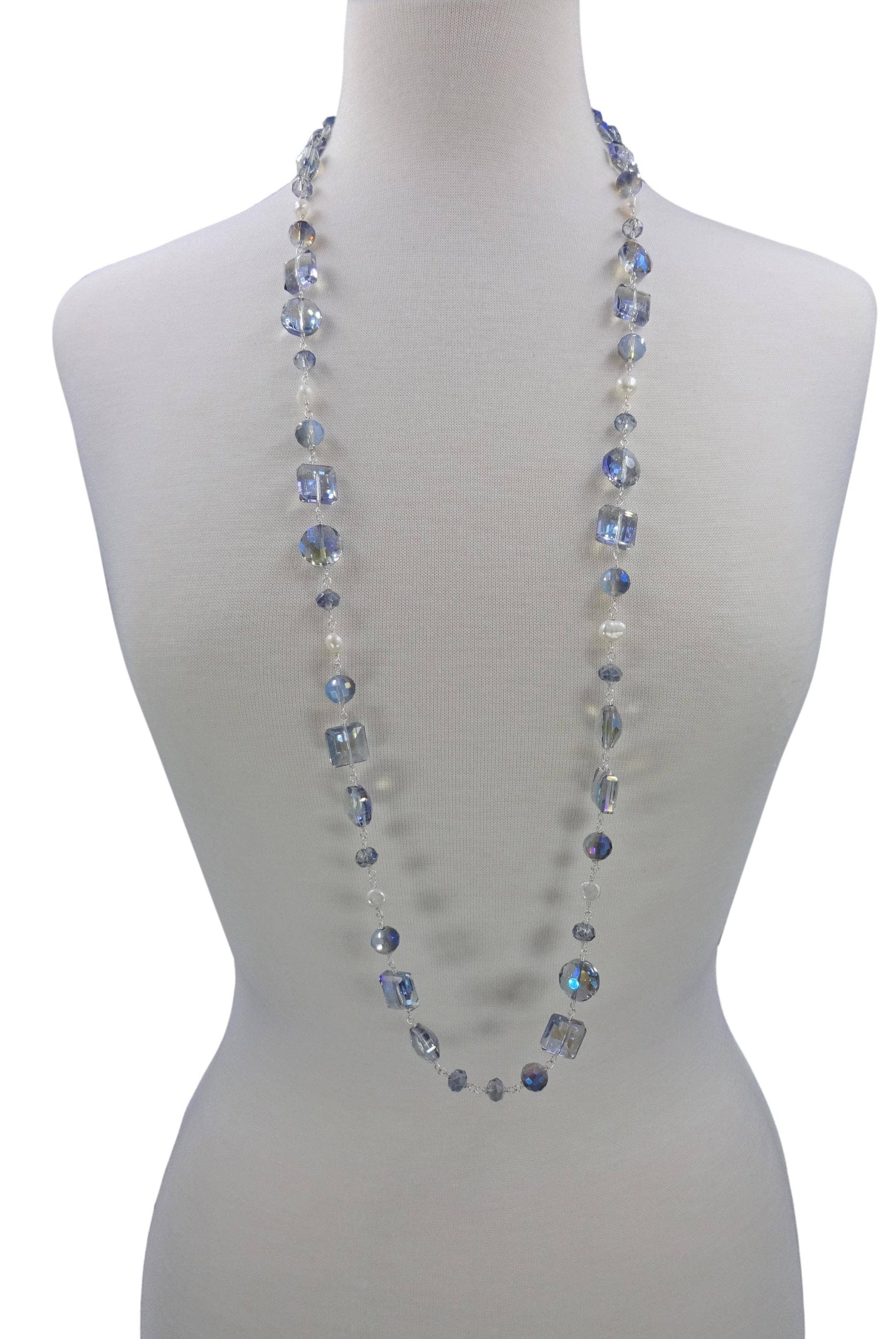 Crystal and Pearl Necklace-IST Jewelry-Stuffology - Where Vintage Meets Modern, A Boutique for Real Women in Crosbyton, TX