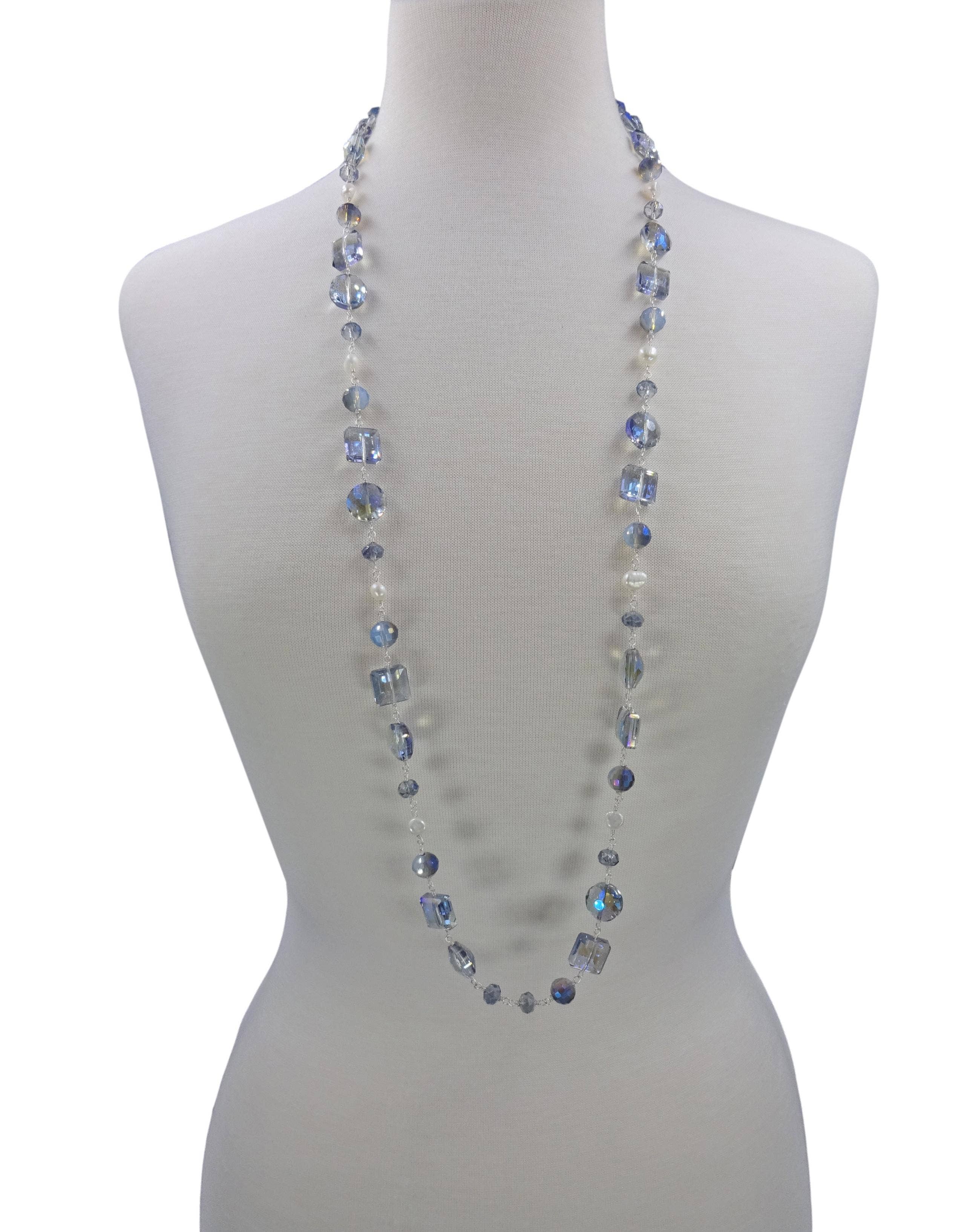 Crystal and Pearl Necklace-IST Jewelry-Stuffology - Where Vintage Meets Modern, A Boutique for Real Women in Crosbyton, TX