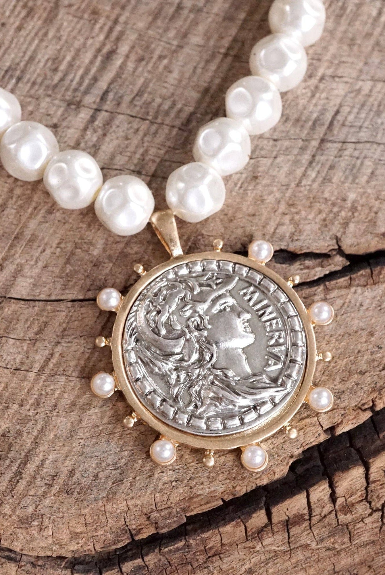 Boho Coin and Pearl Statement Necklace – Gold and Silver Tone-PennyLine inc-Stuffology - Where Vintage Meets Modern, A Boutique for Real Women in Crosbyton, TX