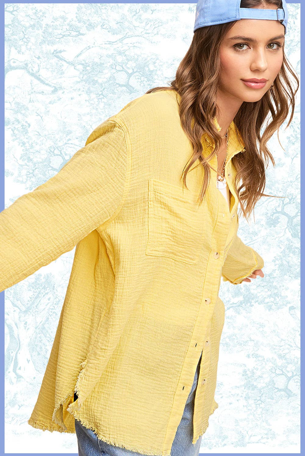 Crinkled Gauze Button Down Shirt-La Miel-Stuffology - Where Vintage Meets Modern, A Boutique for Real Women in Crosbyton, TX