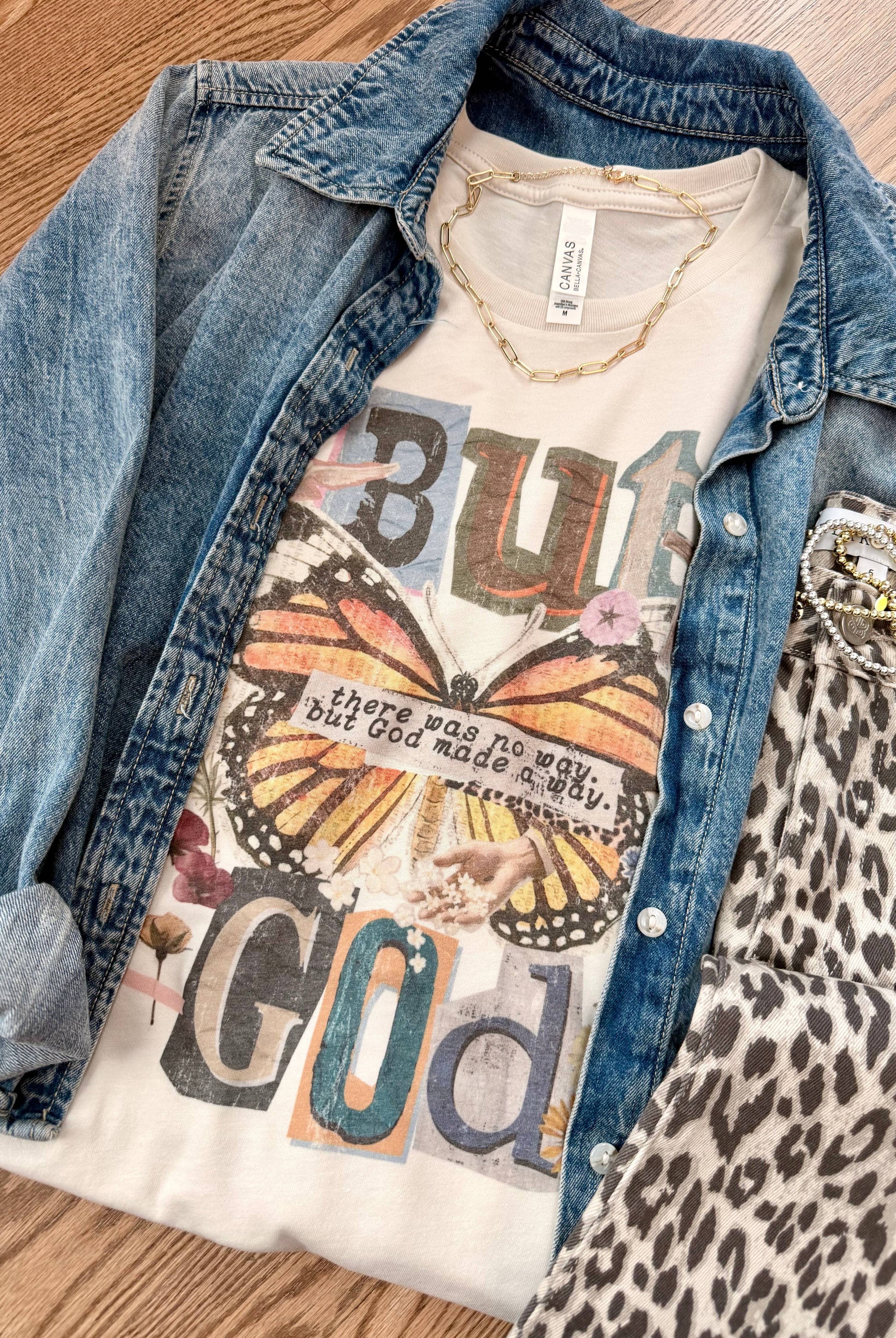 Boho Butterfly God Graphic Tee-Willow Poppy-Stuffology - Where Vintage Meets Modern, A Boutique for Real Women in Crosbyton, TX