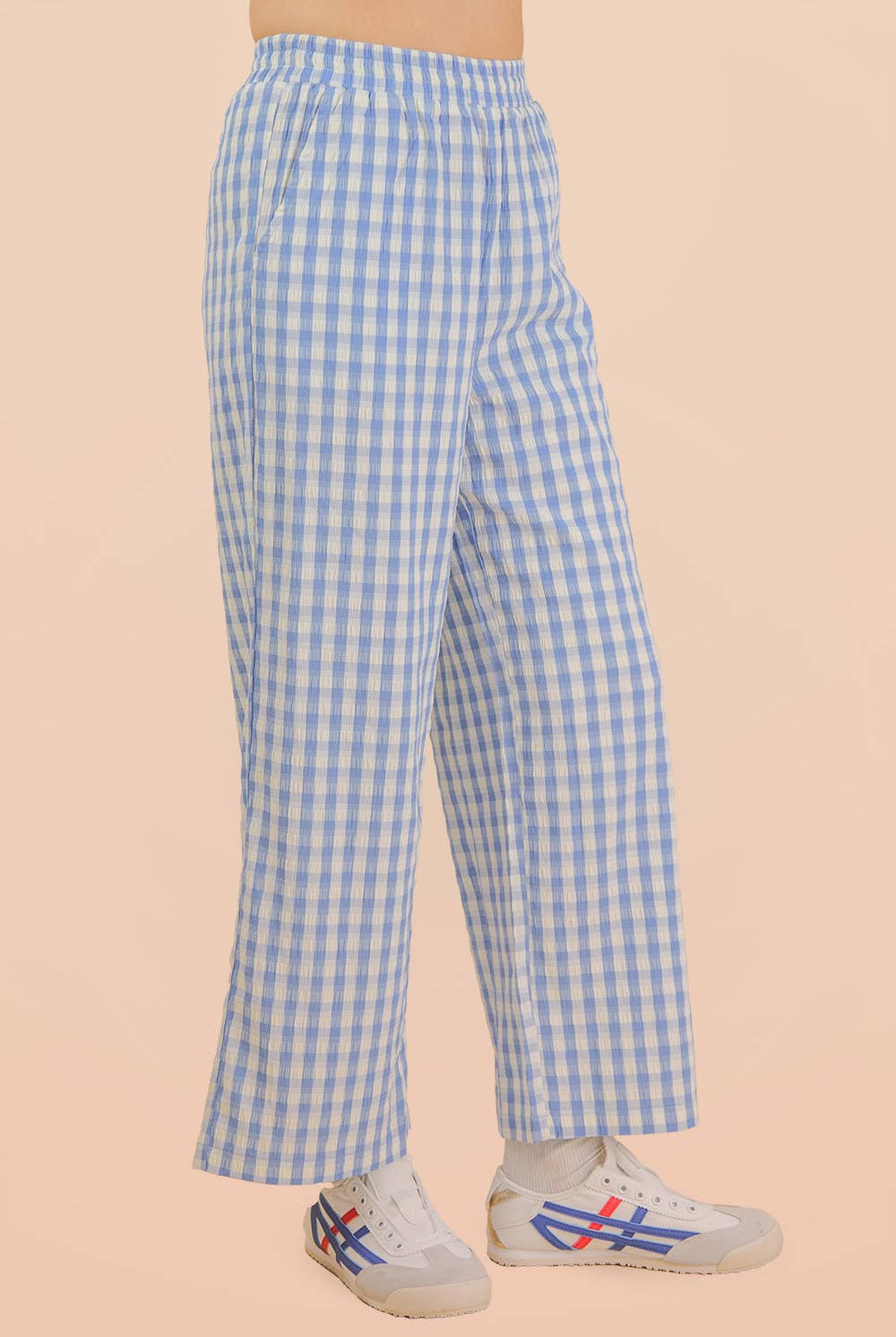 Elastic Waist Checkered Casual Pants-Pants-VERY J-Stuffology - Where Vintage Meets Modern, A Boutique for Real Women in Crosbyton, TX