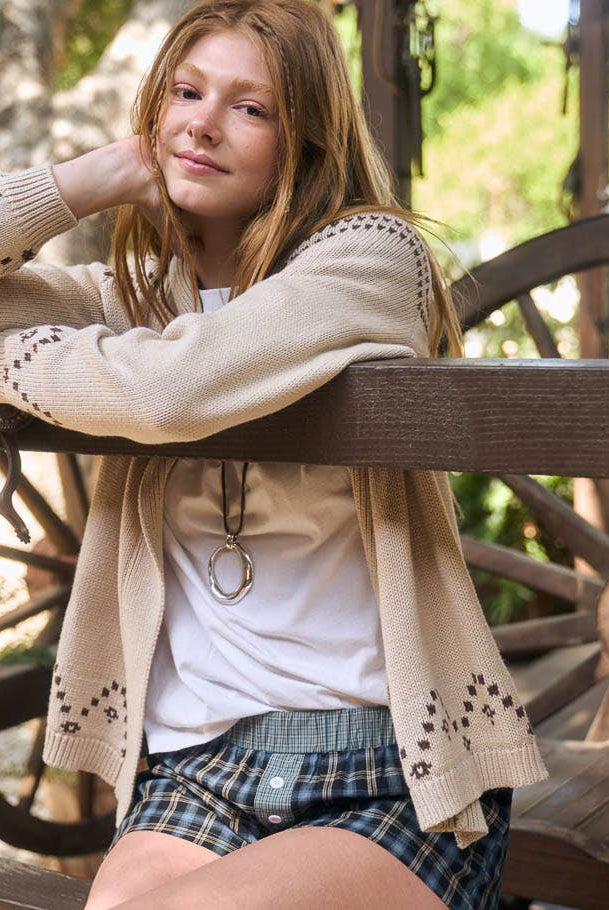 HORSE JACQUARD SHAWL KNIT CARDIGAN-Sweater Cardigan-J.O.A-Stuffology - Where Vintage Meets Modern, A Boutique for Real Women in Crosbyton, TX