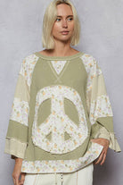 POL Clothing - Peace Sign Top-Pullover Top-Pol Clothing-Stuffology - Where Vintage Meets Modern, A Boutique for Real Women in Crosbyton, TX