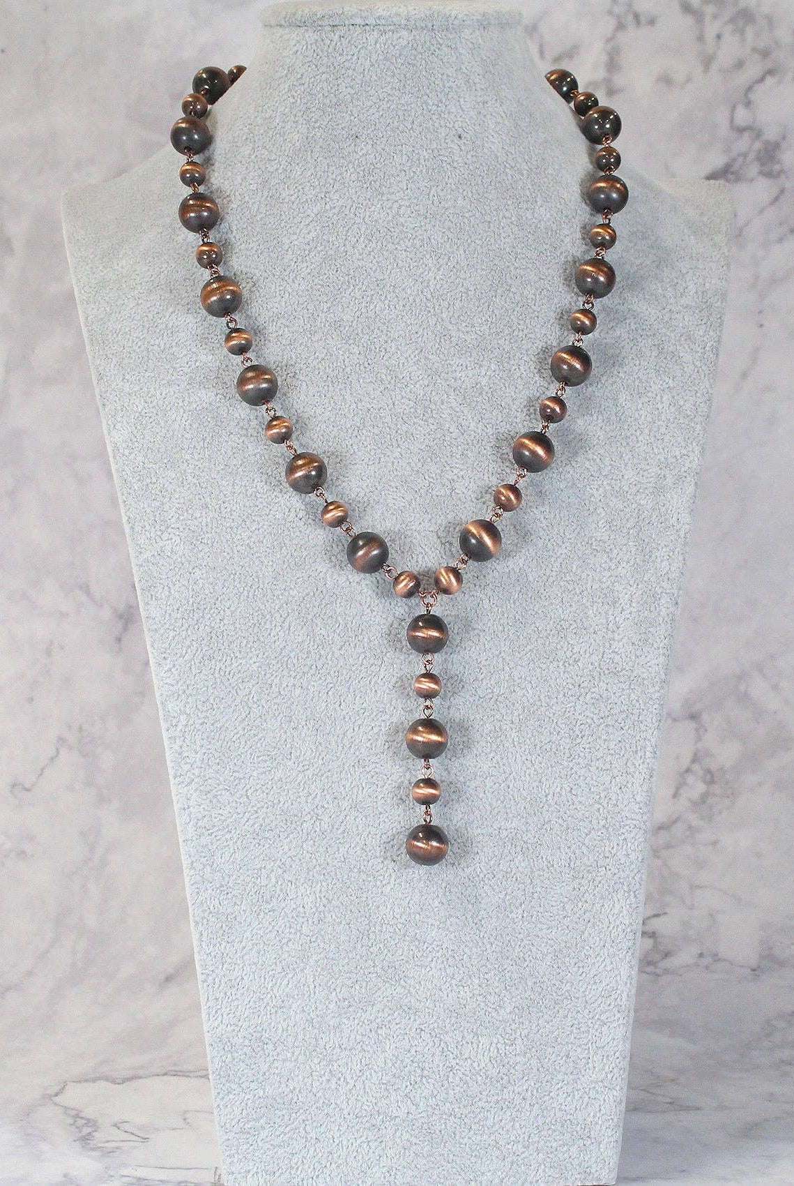 Copper WESTERN NAVAJO PEARL Necklace-Necklaces-Turquoise Haven-Stuffology - Where Vintage Meets Modern, A Boutique for Real Women in Crosbyton, TX