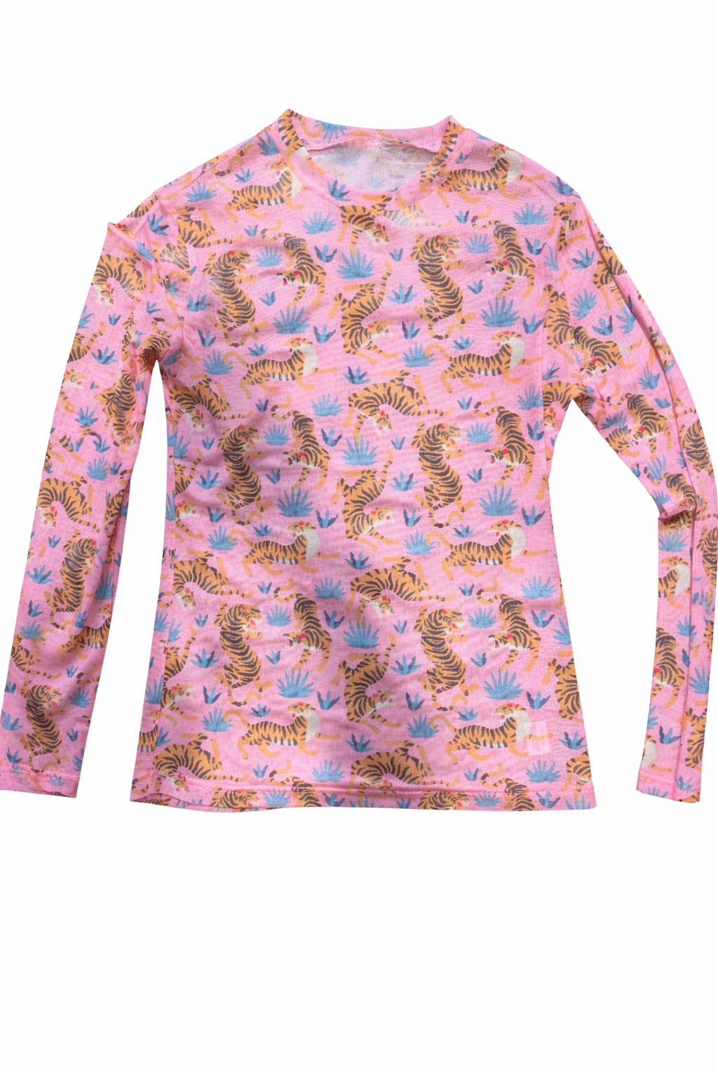 TIGER FLOWER MESH TOP-MESH TOP-Turquoise Haven-Stuffology - Where Vintage Meets Modern, A Boutique for Real Women in Crosbyton, TX