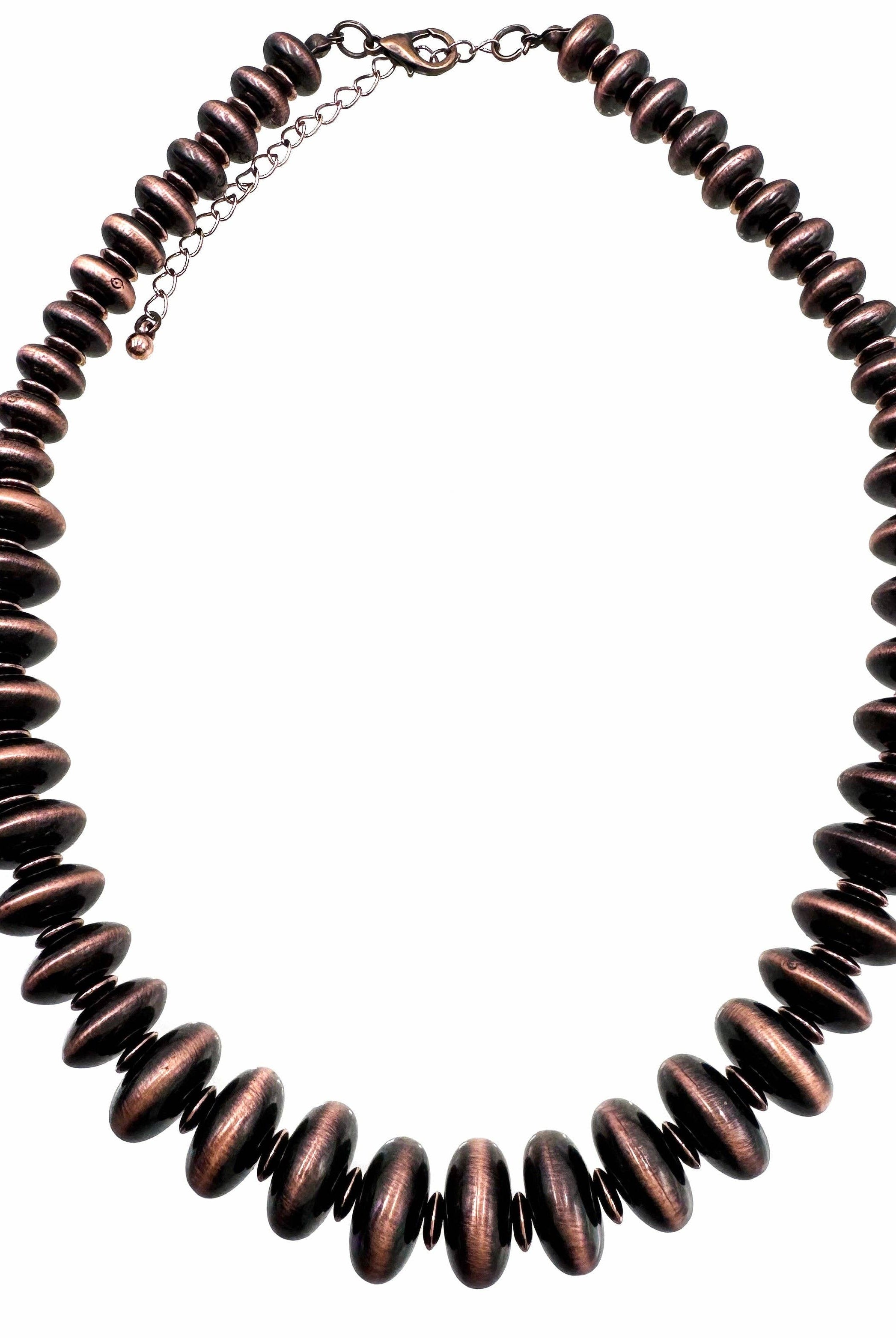 Navajo Flat Bead Necklace-Necklaces-Lunar Deer-Stuffology - Where Vintage Meets Modern, A Boutique for Real Women in Crosbyton, TX