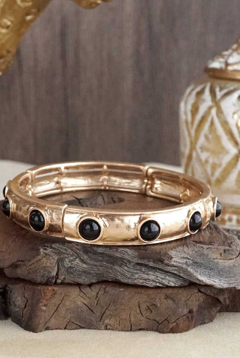 Timeless Charm – Slim Cabochon Eternity Bangle-Bracelets-PennyLine inc-Stuffology - Where Vintage Meets Modern, A Boutique for Real Women in Crosbyton, TX