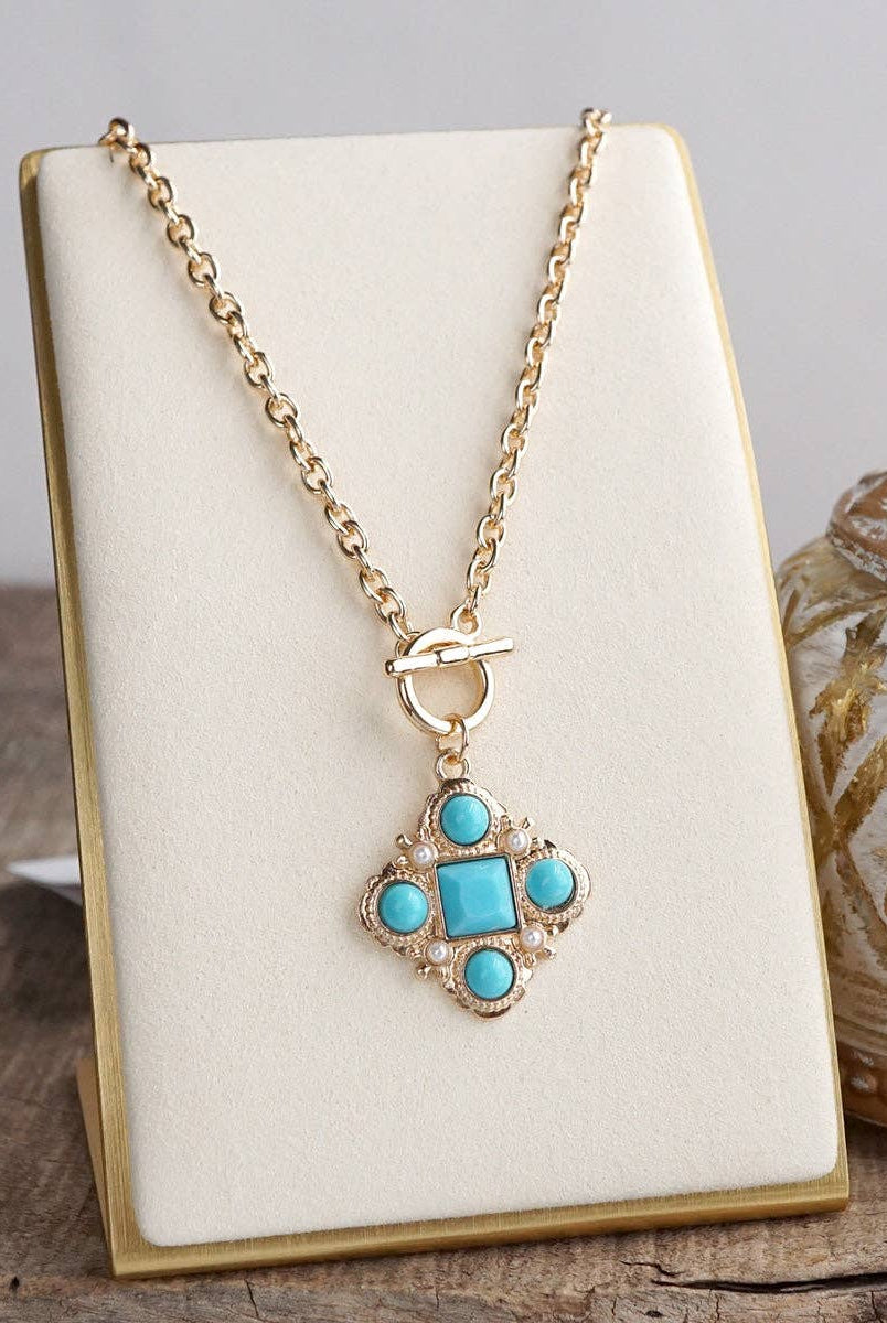 Ornate Pendant Necklace-Necklaces-PennyLine inc-Stuffology - Where Vintage Meets Modern, A Boutique for Real Women in Crosbyton, TX