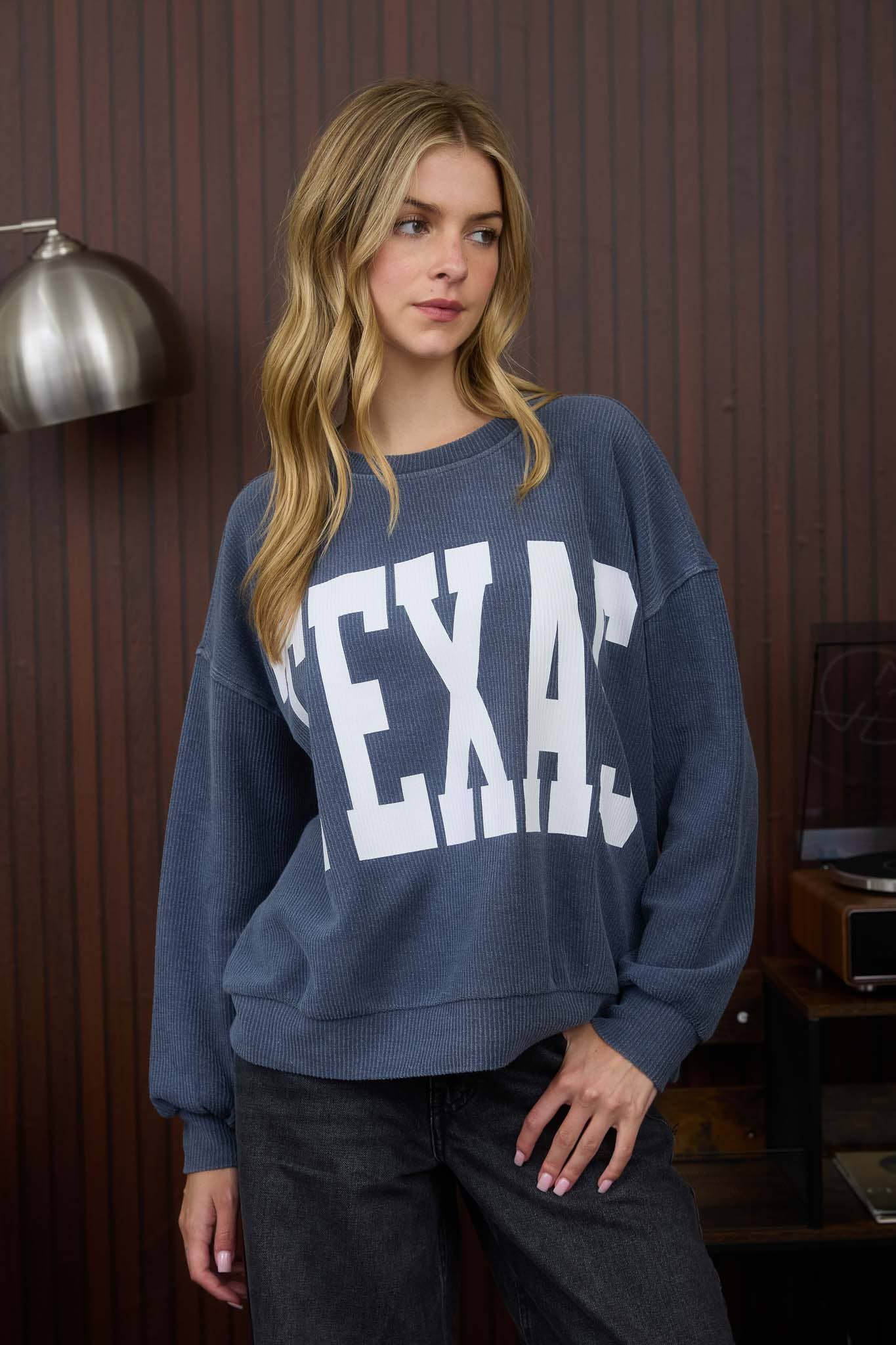 TEXAS LONG SLEEVE KNIT TOP-Pullover Top-J.O.A-Stuffology - Where Vintage Meets Modern, A Boutique for Real Women in Crosbyton, TX