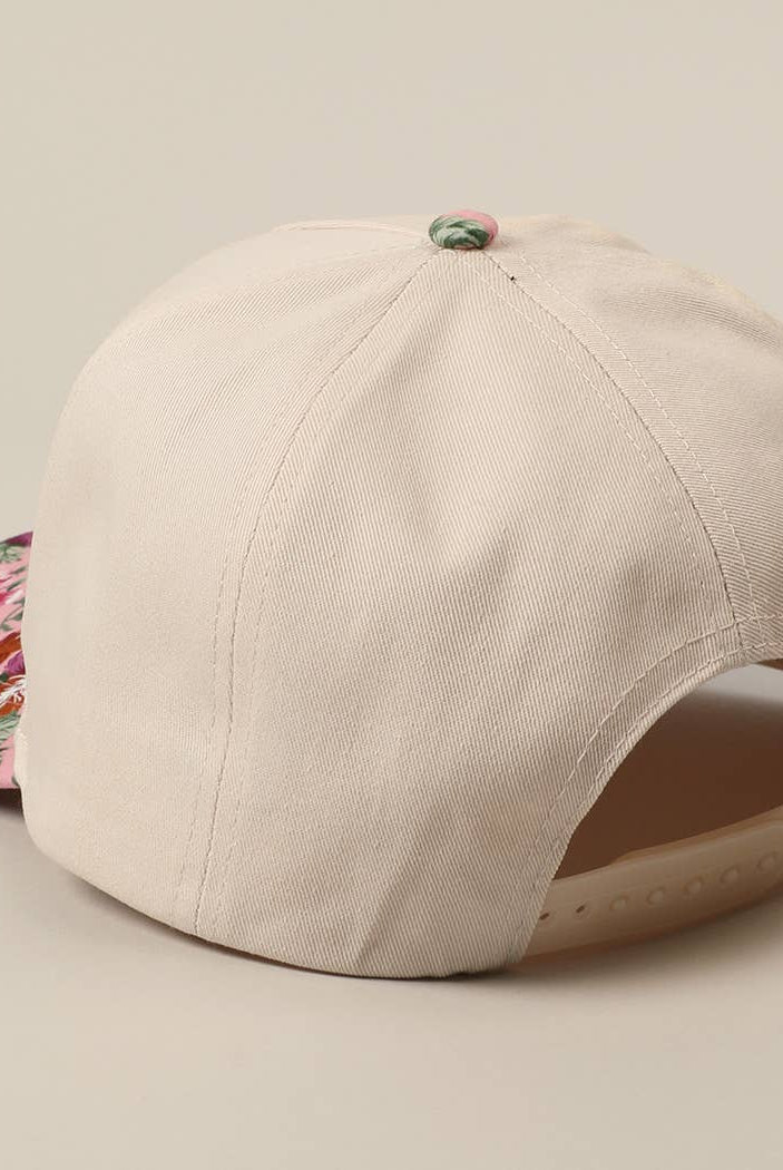 HOWDY Darlin' Embroidery Patch Floral Two-Tone Hat-Hats-Fashion City-Stuffology - Where Vintage Meets Modern, A Boutique for Real Women in Crosbyton, TX