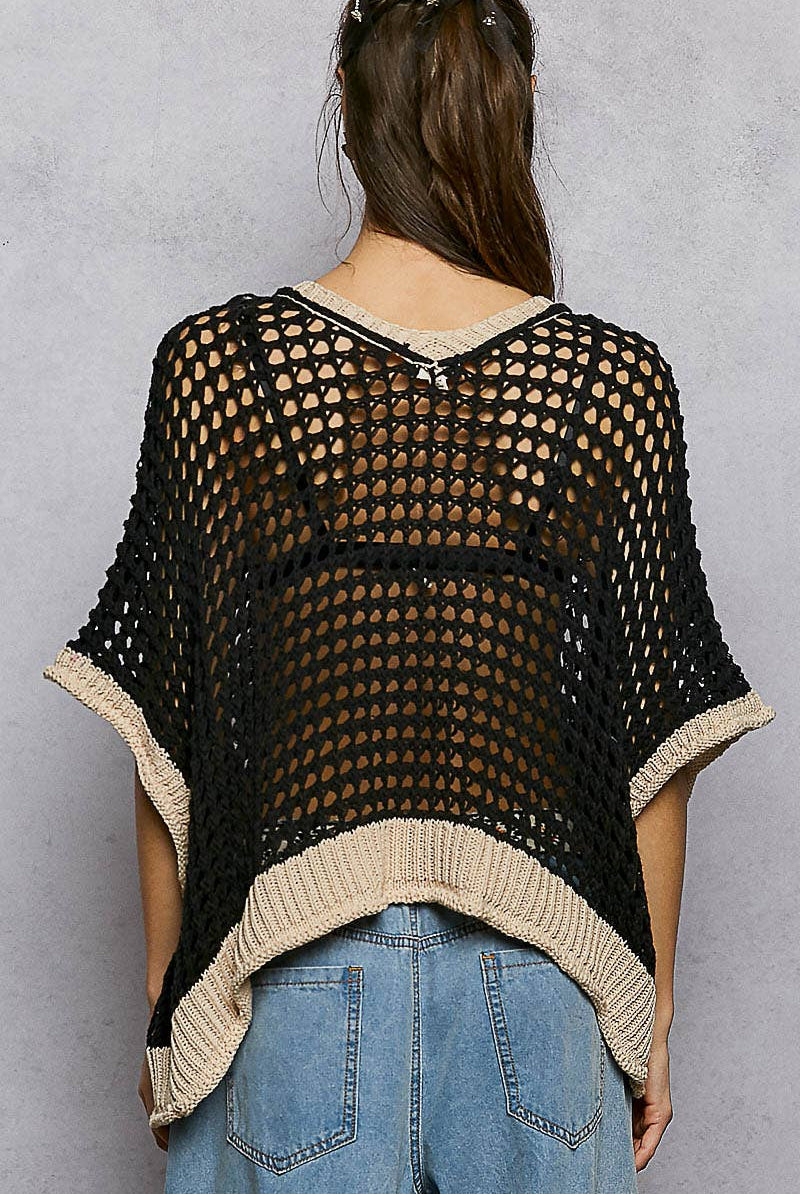 POL Clothing Round Neck Sleeveless Floral Open Crochet Sweater-Sweater Vest-Pol Clothing-Stuffology - Where Vintage Meets Modern, A Boutique for Real Women in Crosbyton, TX