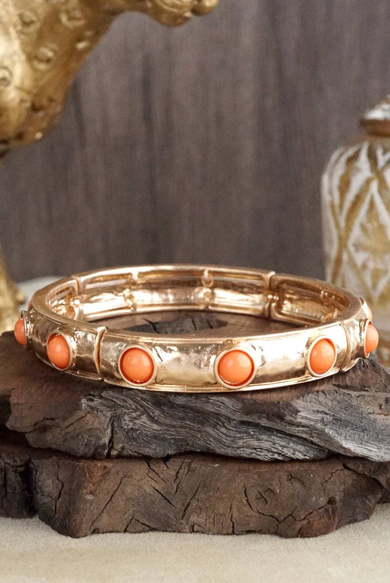 Timeless Charm – Slim Cabochon Eternity Bangle-Bracelets-PennyLine inc-Stuffology - Where Vintage Meets Modern, A Boutique for Real Women in Crosbyton, TX
