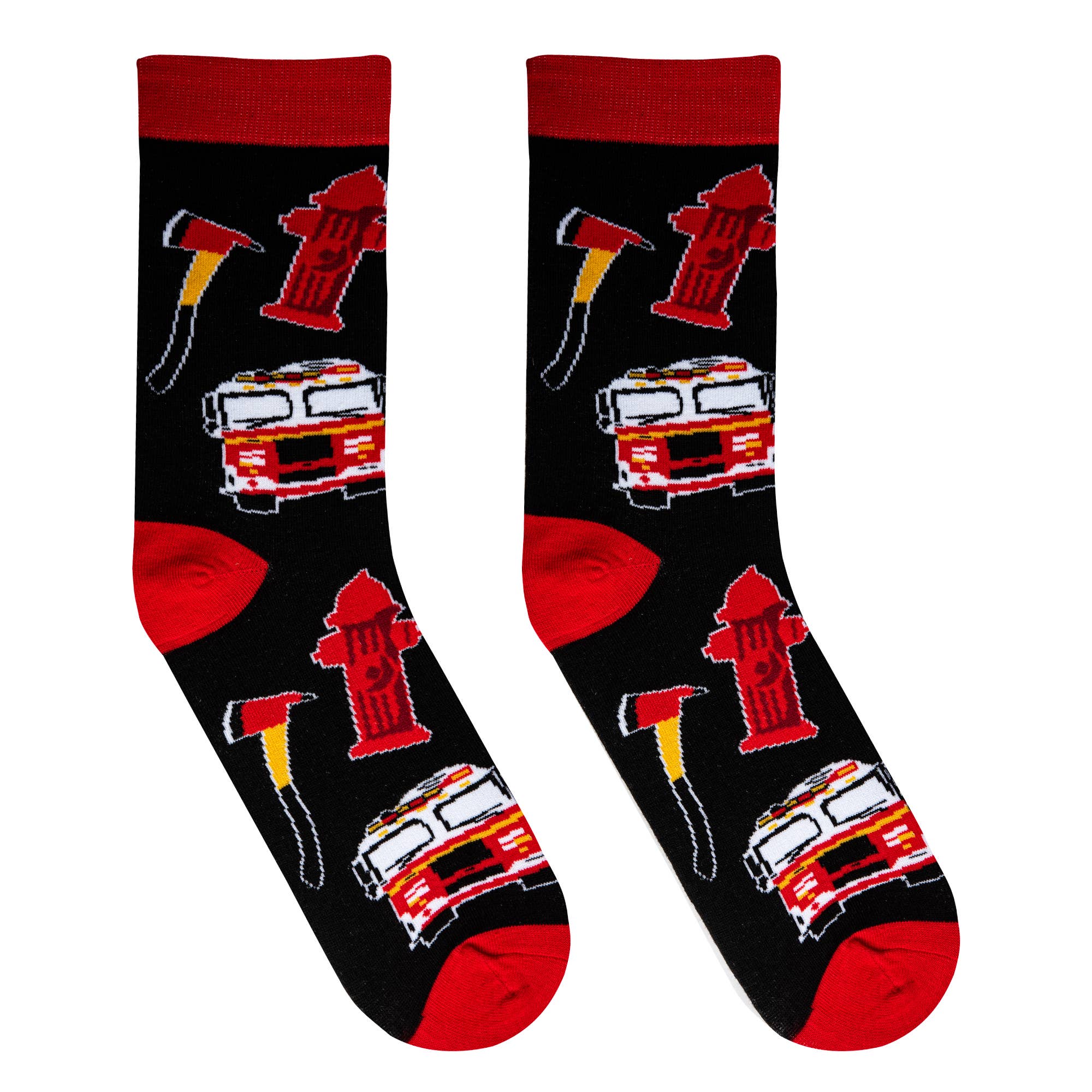 Firefighter - Mens Crew Folded - Crazy Socks | Stuffology Boutique-Socks-Crazy Socks-Stuffology - Where Vintage Meets Modern, A Boutique for Real Women in Crosbyton, TX