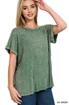 Ribbed Raglan Dolman Sleeve Boat Neck Top-Top-Stuffology Boutique-Stuffology - Where Vintage Meets Modern, A Boutique for Real Women in Crosbyton, TX