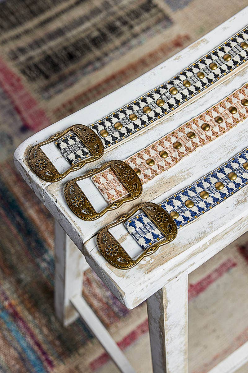 Metal Buckle Studded Western Boho Belt-BELT-Pol Clothing-Stuffology - Where Vintage Meets Modern, A Boutique for Real Women in Crosbyton, TX
