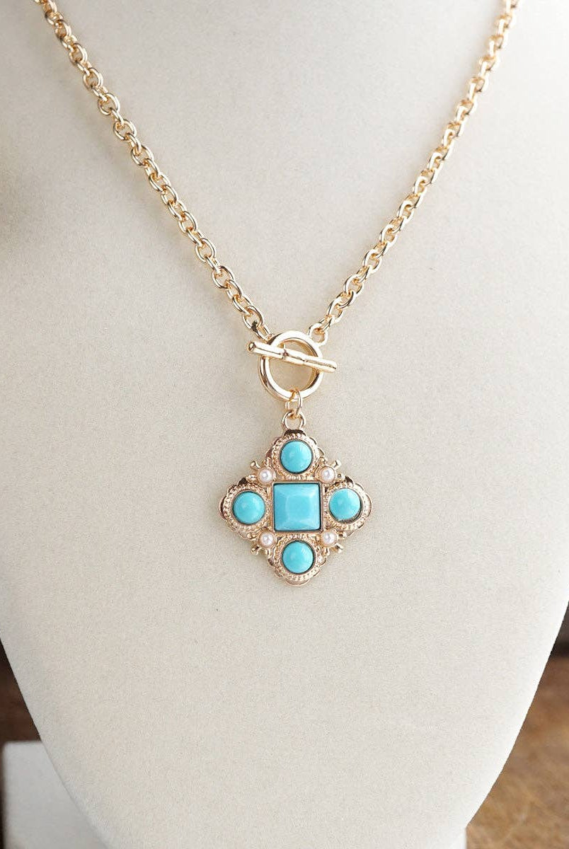 Ornate Pendant Necklace-Necklaces-PennyLine inc-Stuffology - Where Vintage Meets Modern, A Boutique for Real Women in Crosbyton, TX