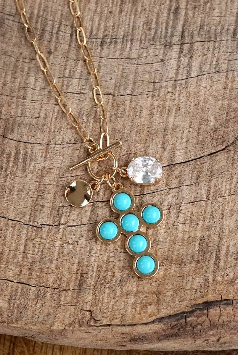 Grace Notes – Dainty Charm Cluster Necklace on Paperclip Chain-Necklaces-PennyLine inc-Stuffology - Where Vintage Meets Modern, A Boutique for Real Women in Crosbyton, TX