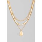 Tear Drop Charm Layered Beads Chain Necklace | Stuffology Boutique-Necklaces-The Looks by Fame Accessories-Stuffology - Where Vintage Meets Modern, A Boutique for Real Women in Crosbyton, TX