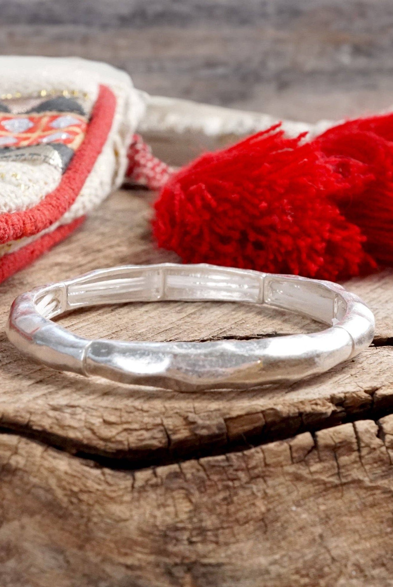 Boho Stretchy Minimalist Bangle Raw Textured Worn Gold-Bracelets-PennyLine inc-Stuffology - Where Vintage Meets Modern, A Boutique for Real Women in Crosbyton, TX